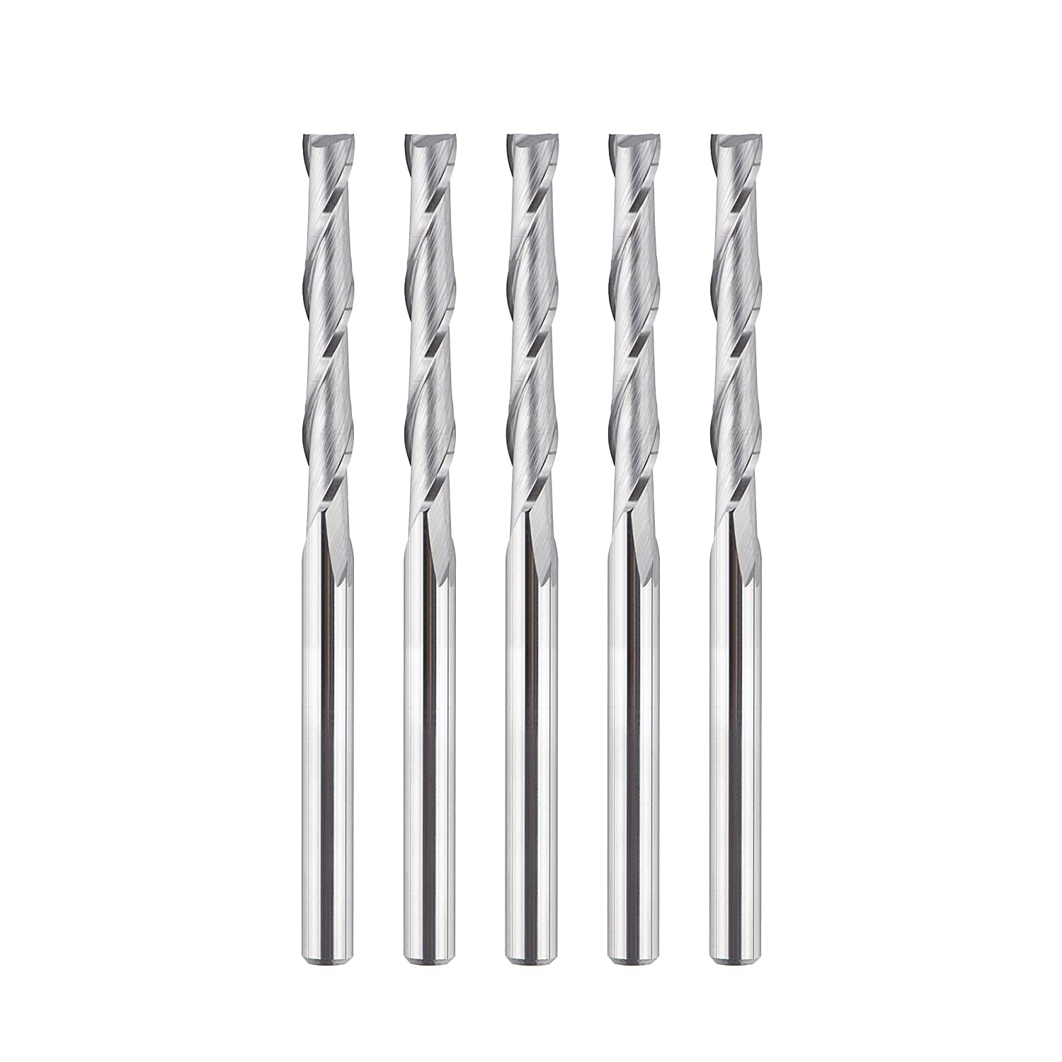 SpeTool UK SC Spiral Plunge 1/8" Dia x 1/8" Shank x 22mm Cutting Length x 50mm Long 2 Flute Up-Cut Router Bit