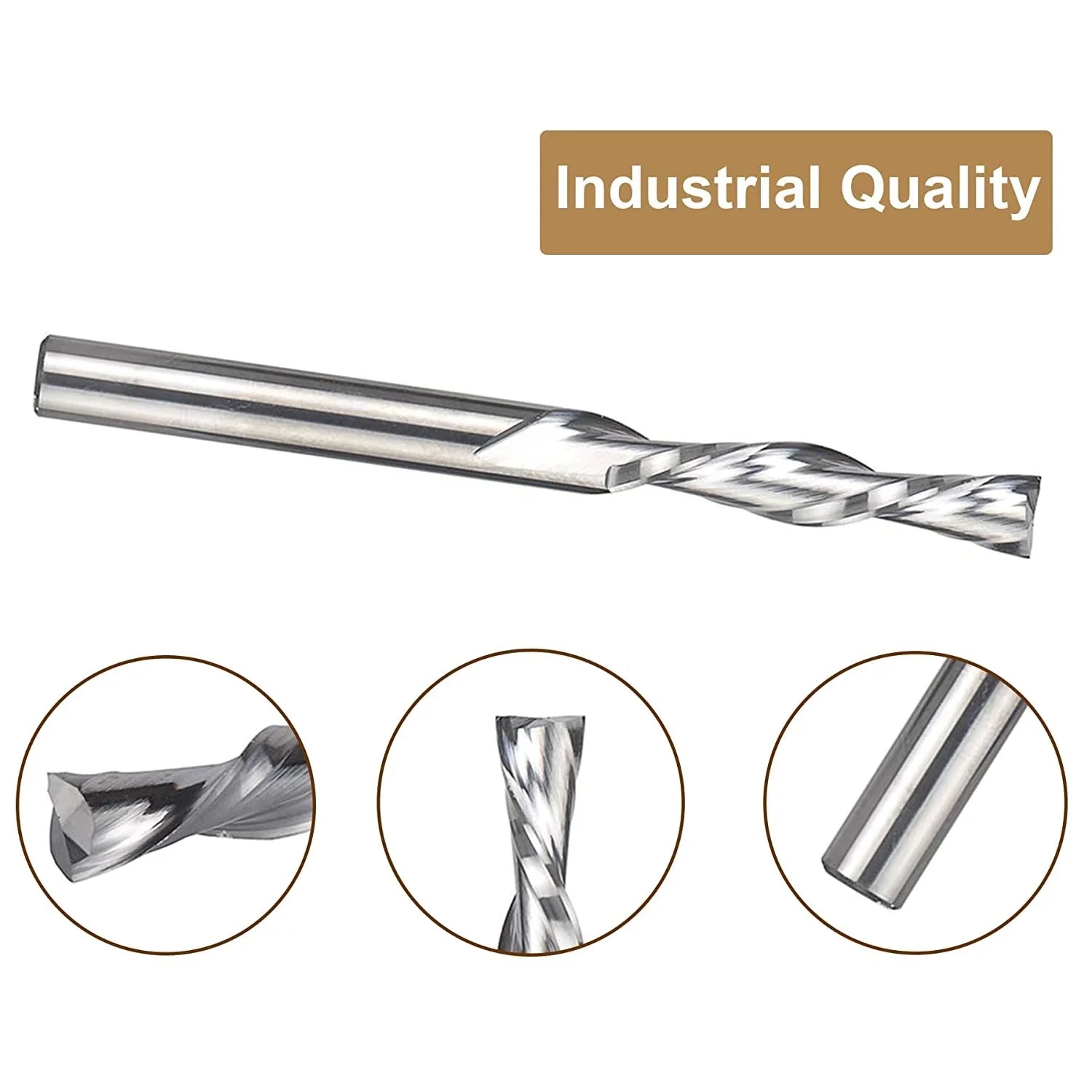 SpeTool  Spiral Down Cut Router Bit Extra Long 1/4" Dia x 3" length