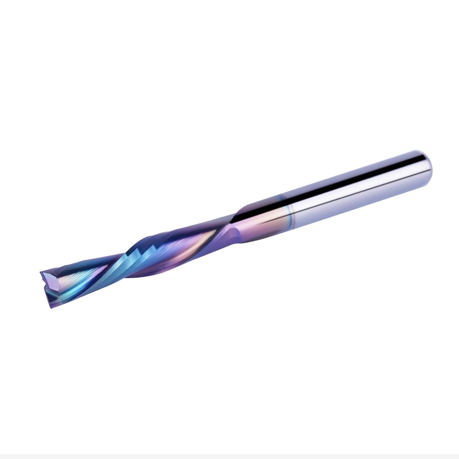 SpeTool W04038 SPE-X Extra Tool Life Coated SC Spiral Plunge 1/8" Dia x 1/8" Shank x 3/4" Cutting Length x 1-1/2" Long 2 Flute Down-Cut Router Bit