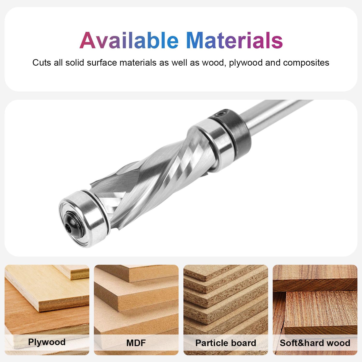 SpeTool 1/2 Dia 1/4 SHK Flush Trim Compression Top Bottom Bearing Router Bit