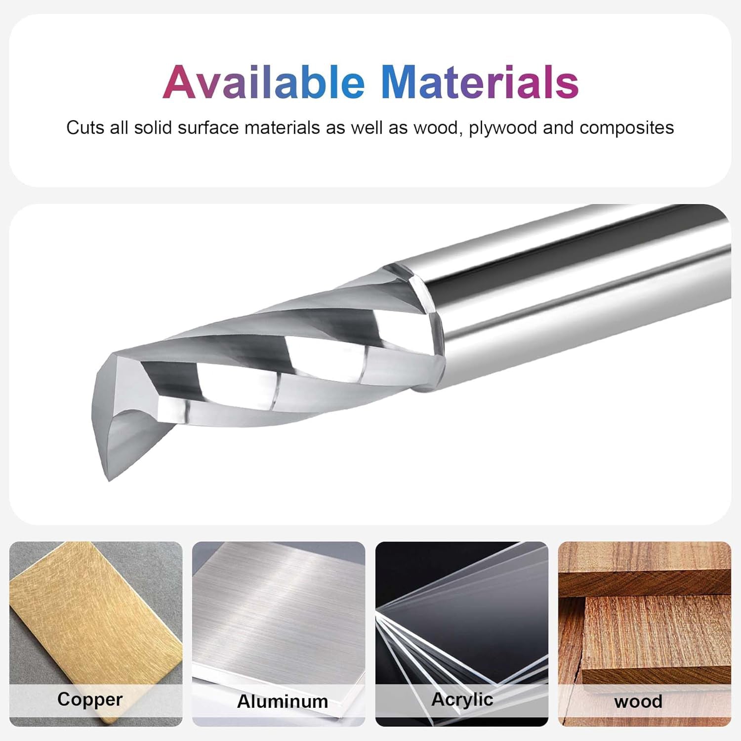 SpeTool 1/2 Dia O Flute UpCut Spiral Router Bit CNC Carbide End Mill