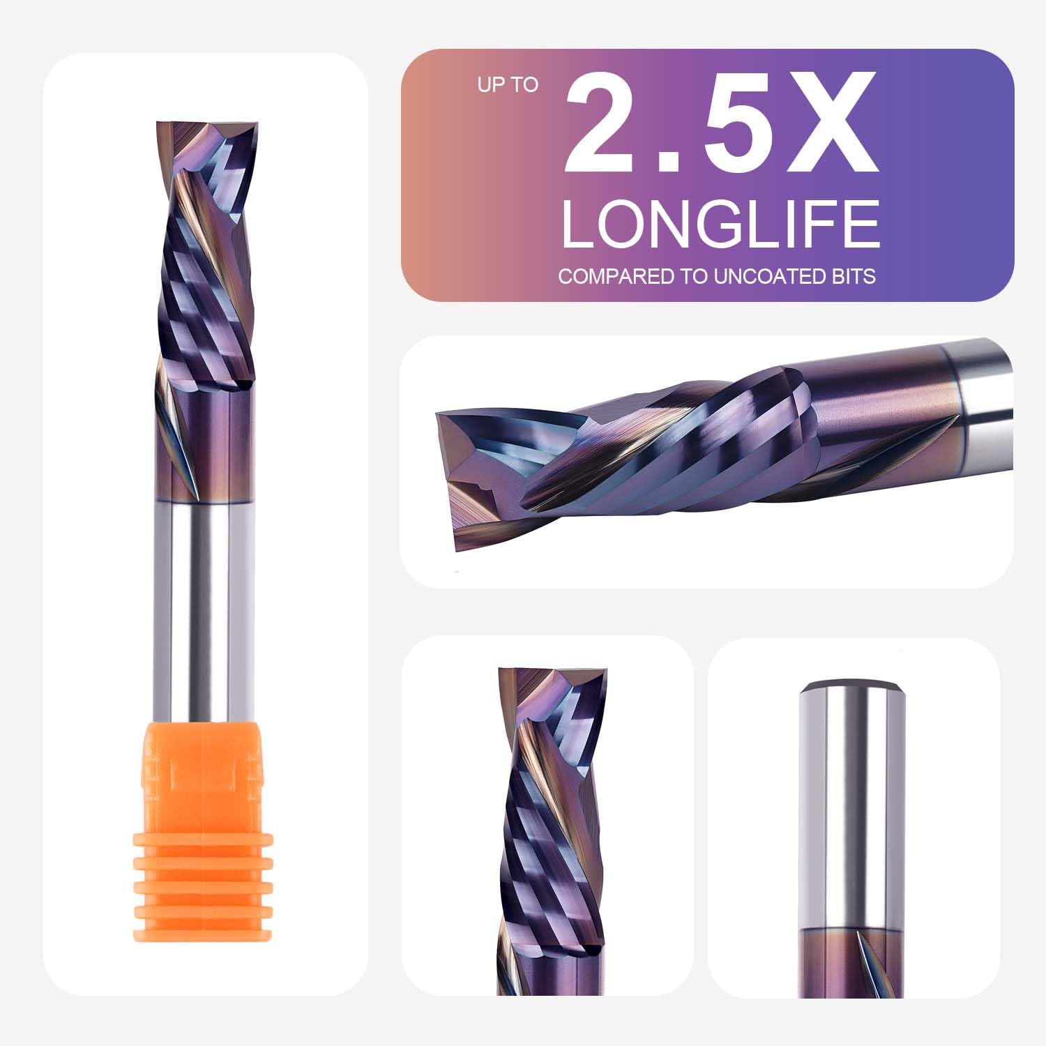 SpeTool 1-2 inch Compression Router Bit Extra Tool Life Coated End Mill