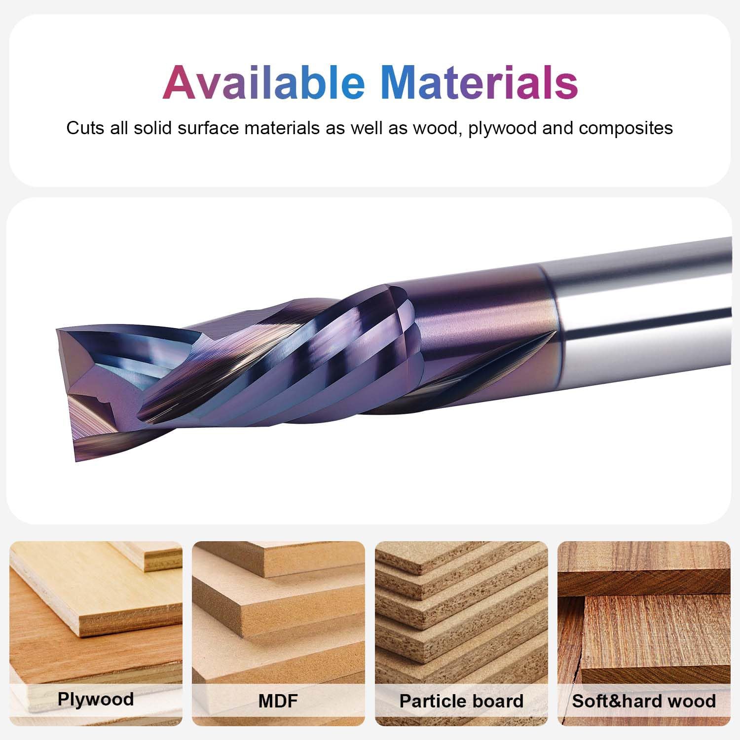 SpeTool 1-2 inch Compression Router Bit Extra Tool Life Coated End Mill