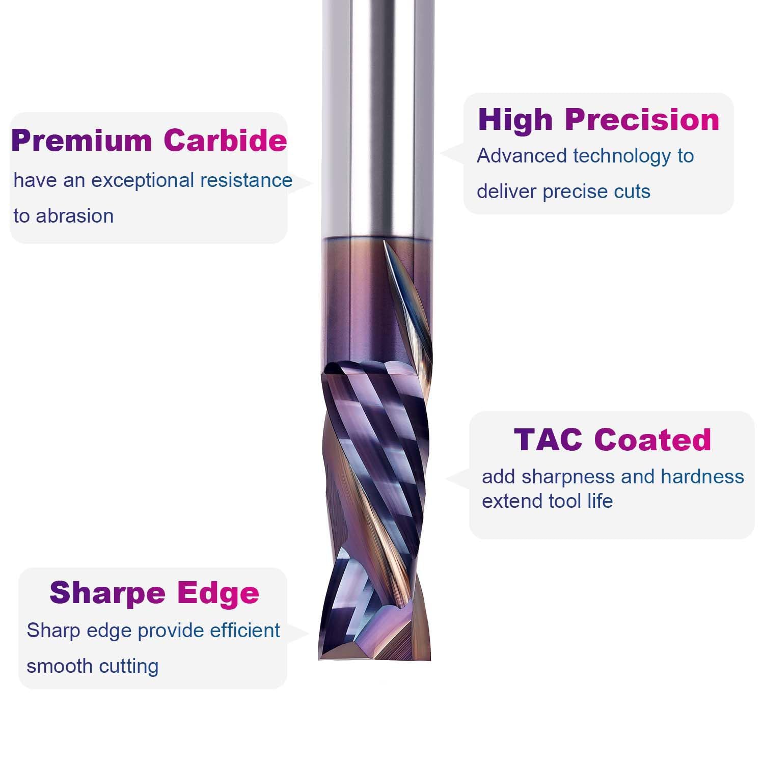 SpeTool 1-2 inch Compression Router Bit Extra Tool Life Coated End Mill