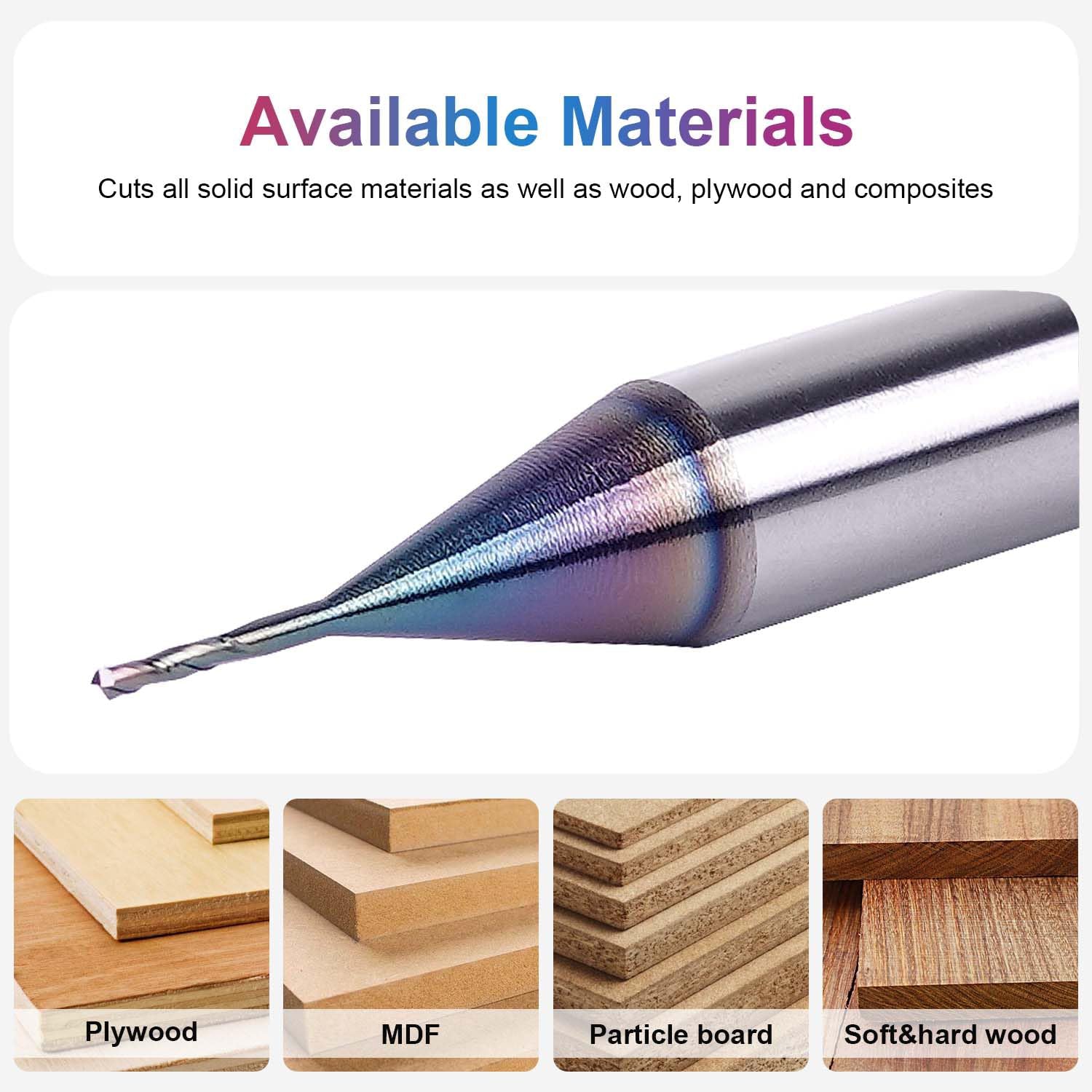 SpeTool 1/32 Upcut End Mill 1/4 Shank Extra tool life coated Router Bit