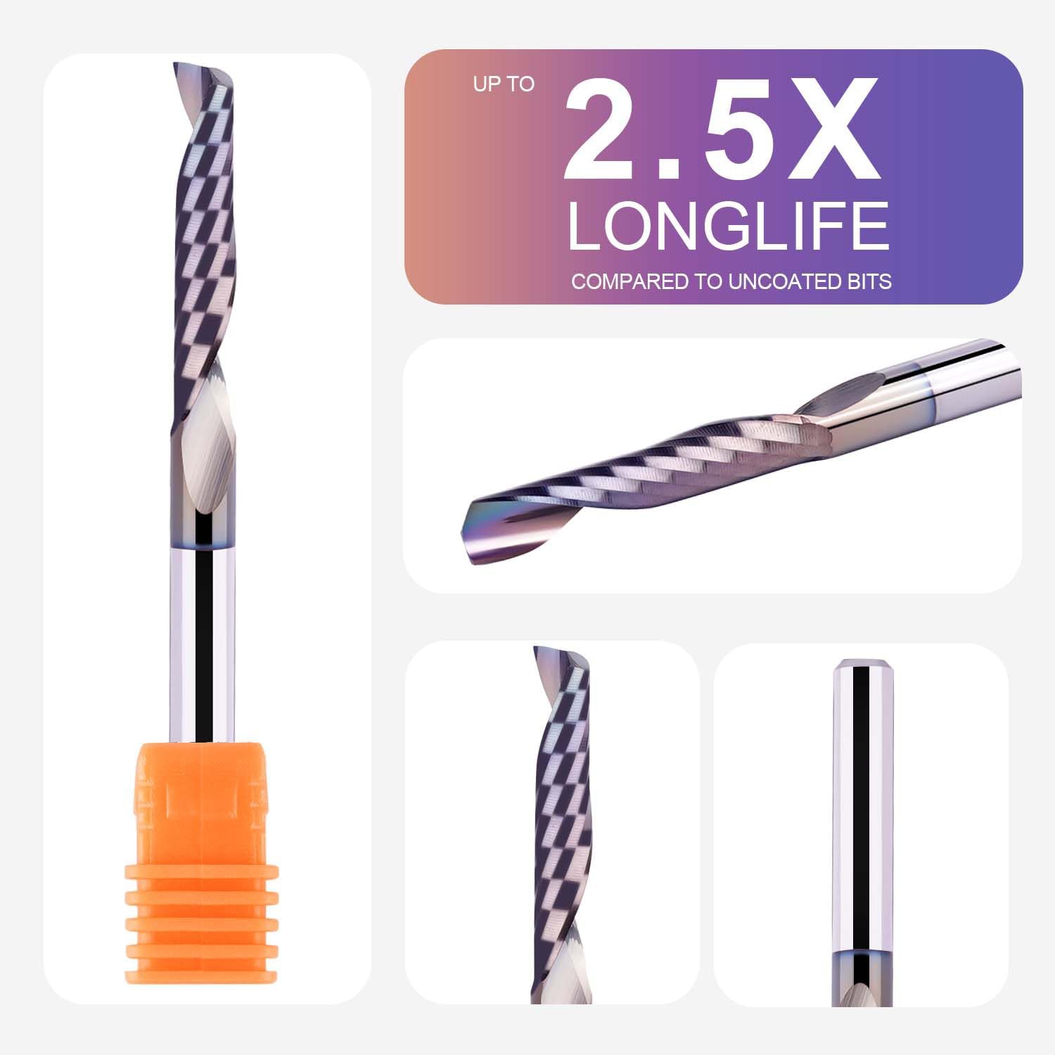 SpeTool 1/8 Dia SPE-X Carbide Spiral O Flute UpCut Router Bit