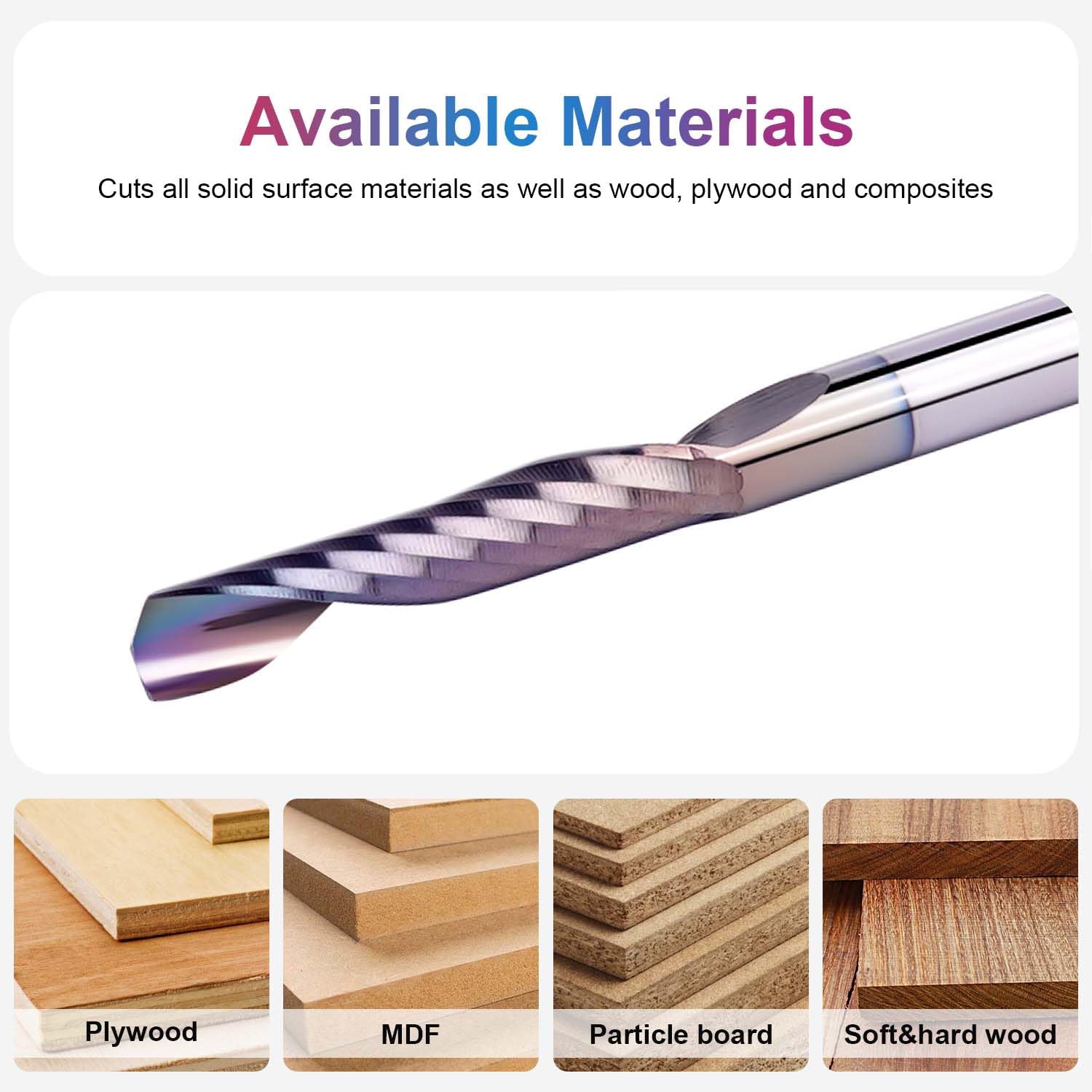 SpeTool 1/8 Dia SPE-X Carbide Spiral O Flute UpCut Router Bit