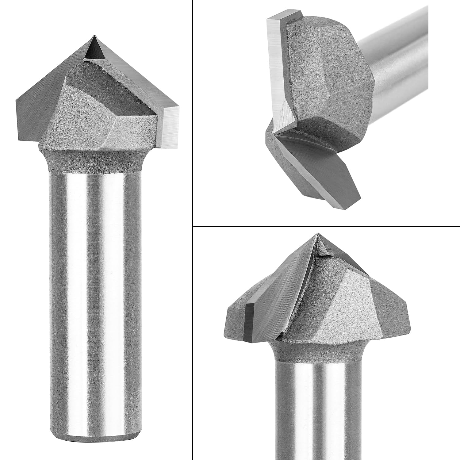 SpeTool 120 Deg V Groove Tip Carbide 1-1/4 Dia 1/2 Shank Chamfer Router Bit