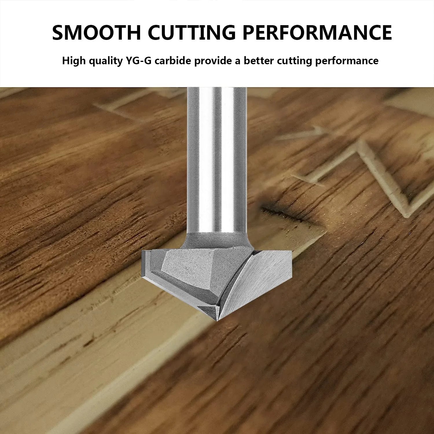 SpeTool 120 Deg V Groove Tip Carbide 1-1/4 Dia 1/2 Shank Chamfer Router Bit