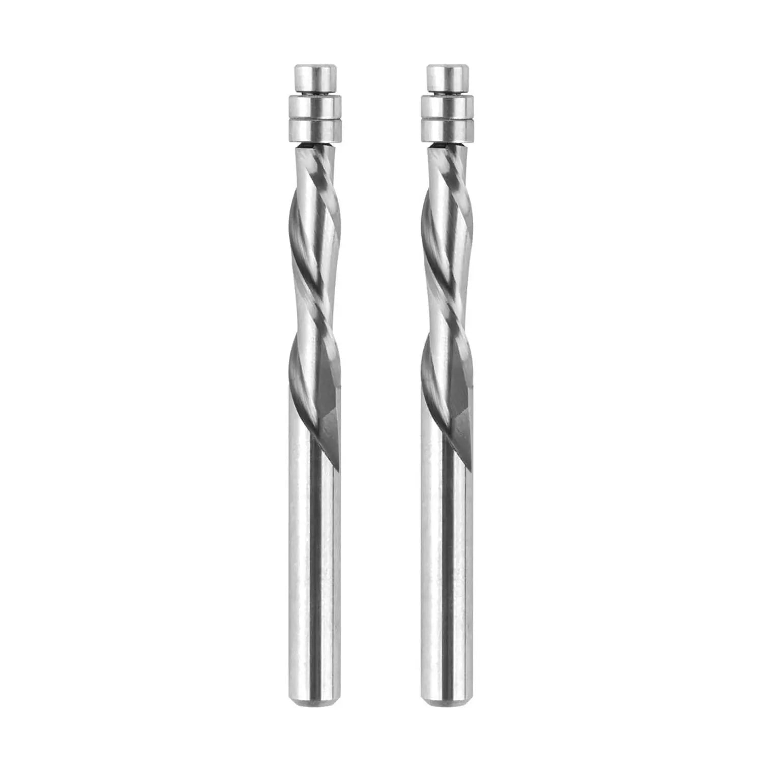 SpeTool CA W07005 Solid Carbide Flush Trim Down Cut 1/4" Dia x 1/4" Shank x 1-1/8" Cutting Length x 3" Extra Long Router Bit