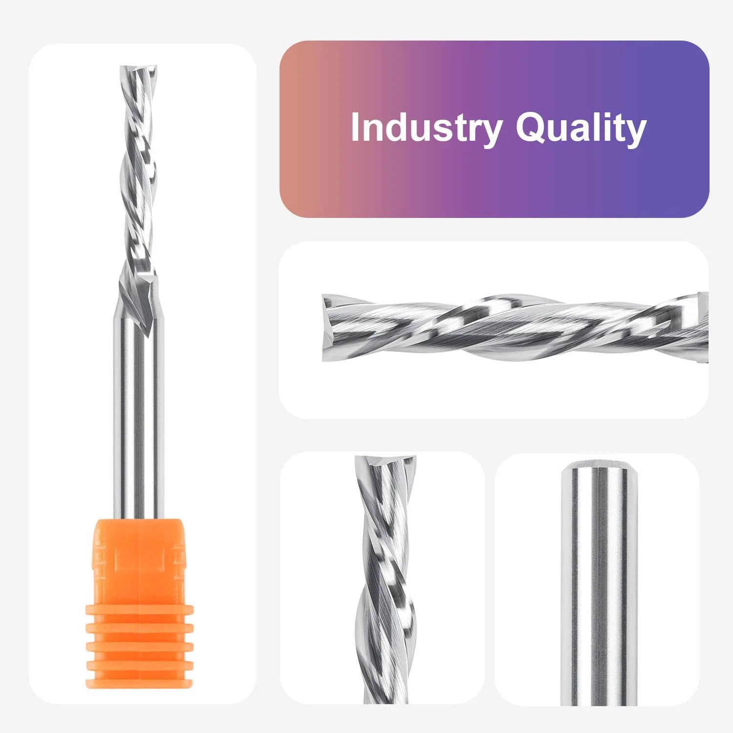 SpeTool 3/16 Dia Spiral Down Cut Router Bit 1/4 Shank Carbide End Mill