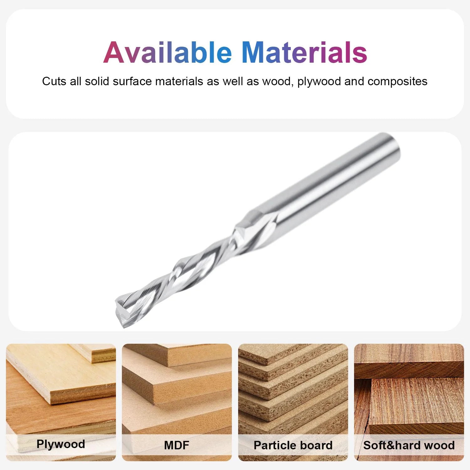 SpeTool 3/16 Dia Spiral Down Cut Router Bit 1/4 Shank Carbide End Mill