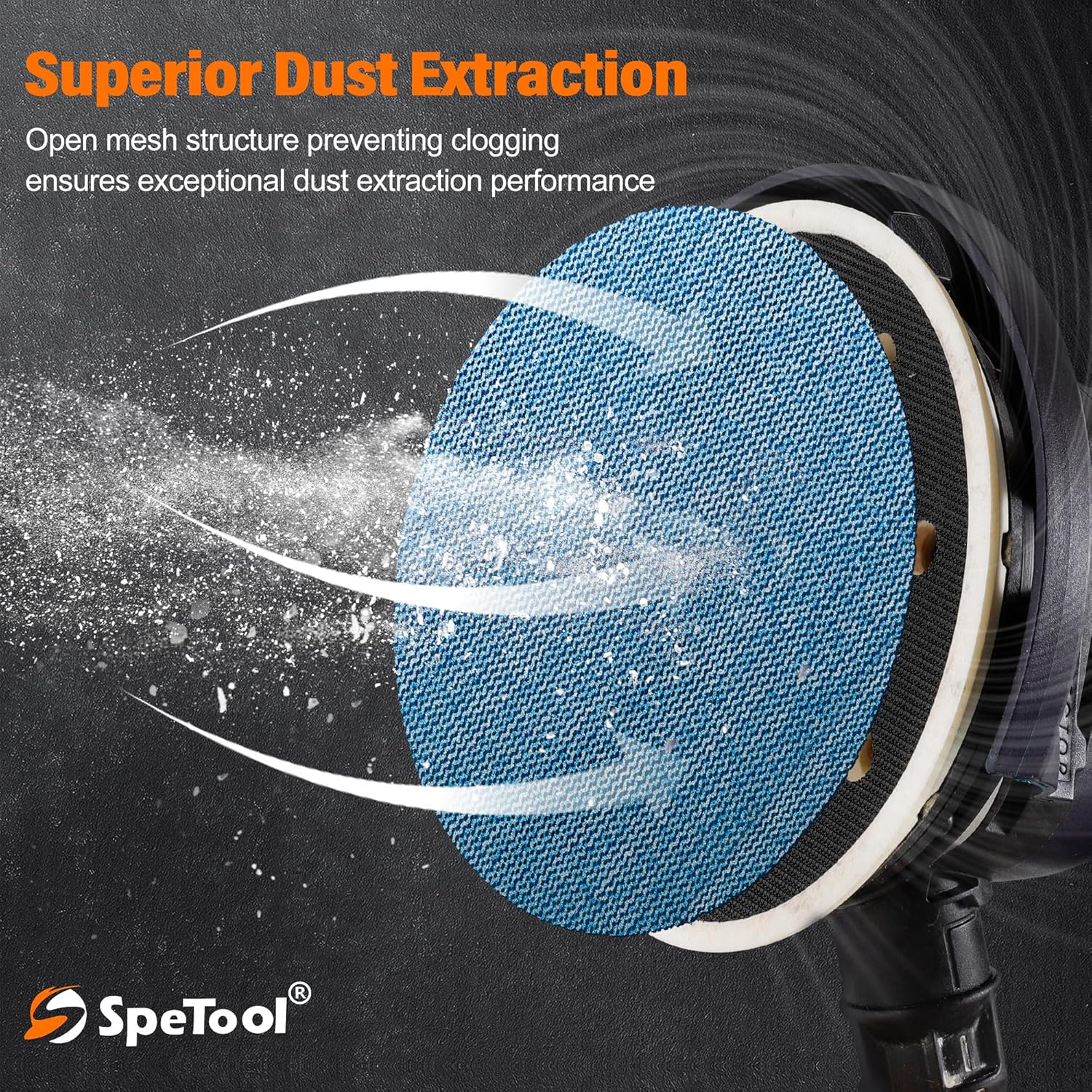 SpeTool 5 Inch 30 pcs Sanding Disc Net Sander with Pads Saver