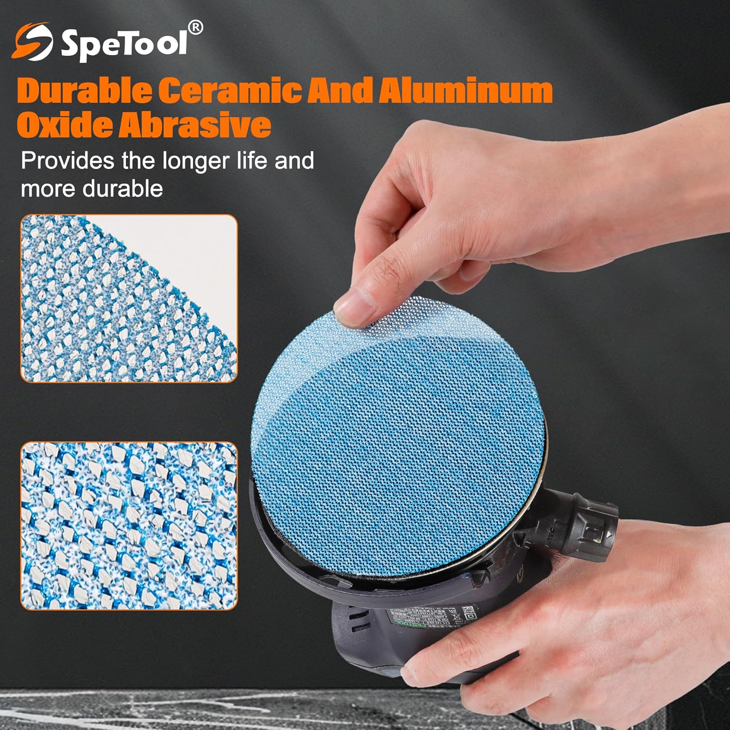 SpeTool 5 Inch 30 pcs Sanding Disc Net Sander with Pads Saver