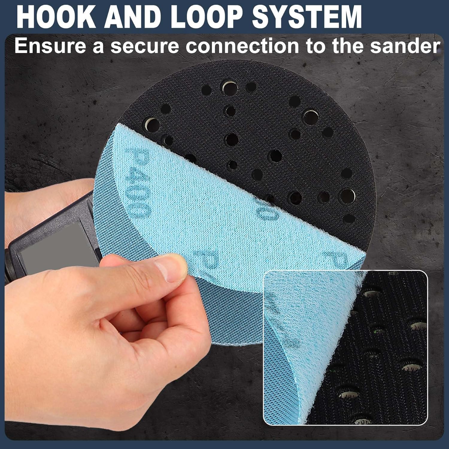 SpeTool 6 Inch 30 pcs Sanding Disc Anti-Blocking with Sander Pad Saver