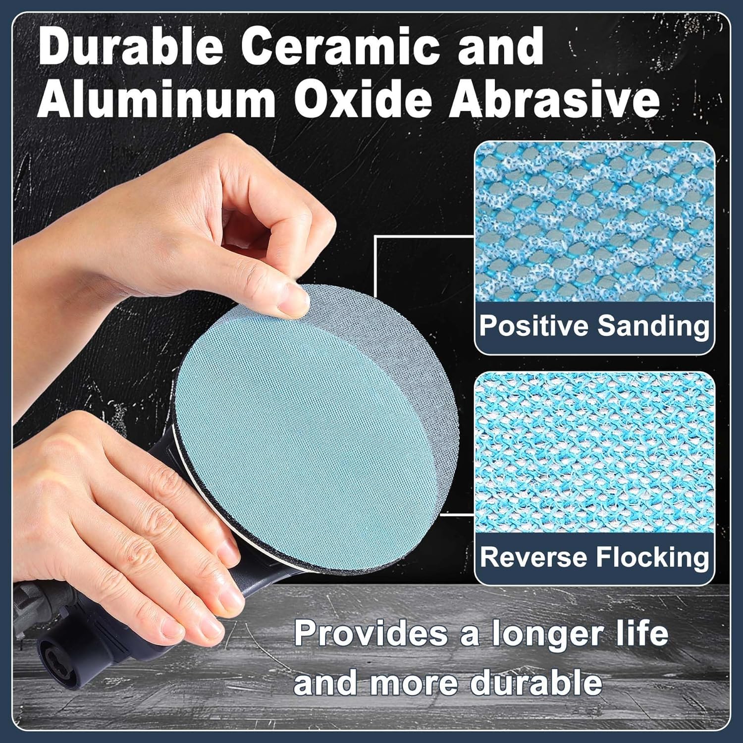 SpeTool 6 Inch 30 pcs Sanding Disc Anti-Blocking with Sander Pad Saver