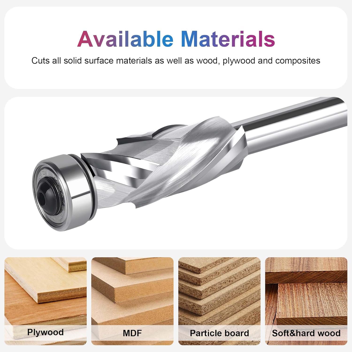 SpeTool Bottom Bearing Compression 1/2" Dia 1/4" S Template Router Bit