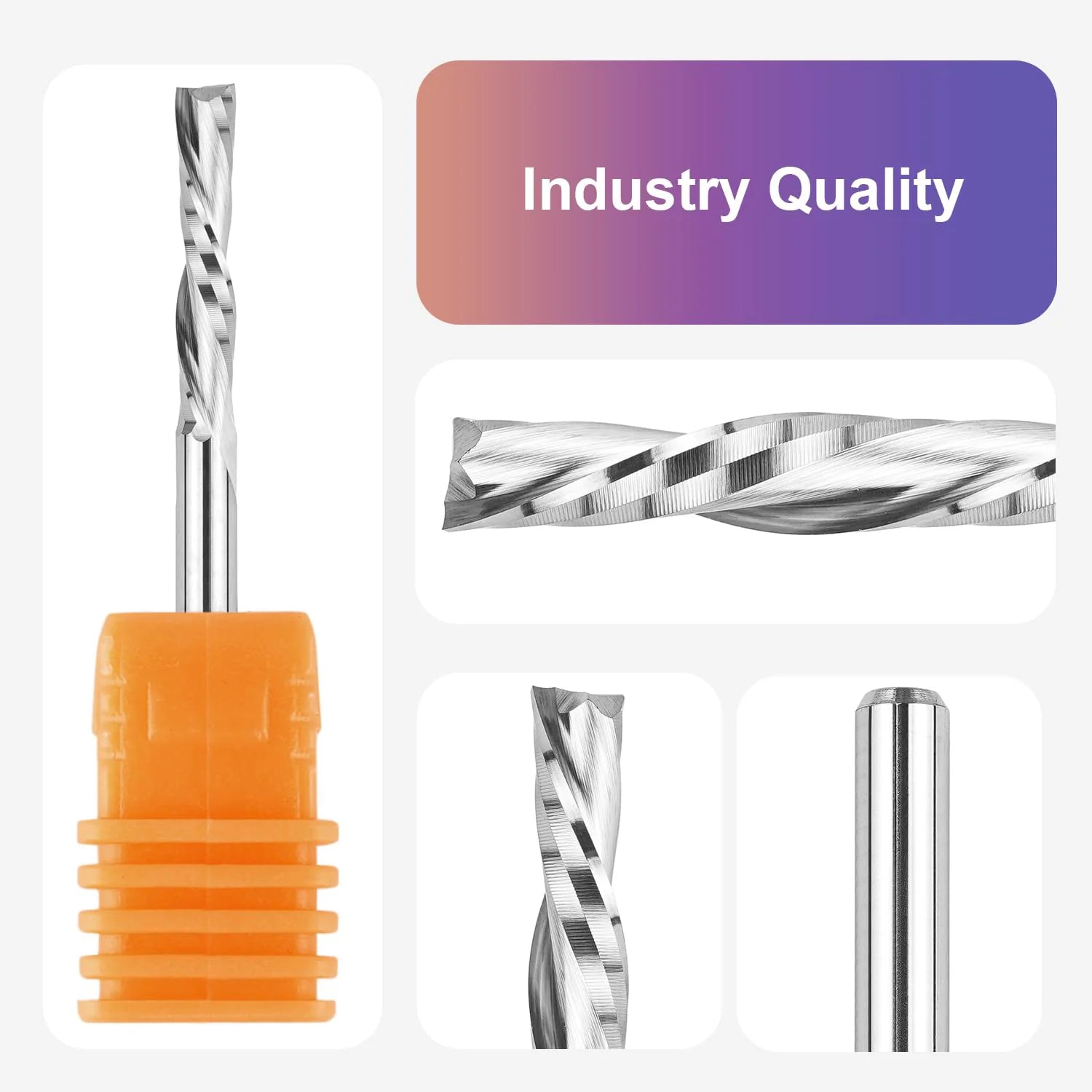 SpeTool Carbide 1/8 Inch Dia Spiral Down Cut Router Bit CNC End Mill