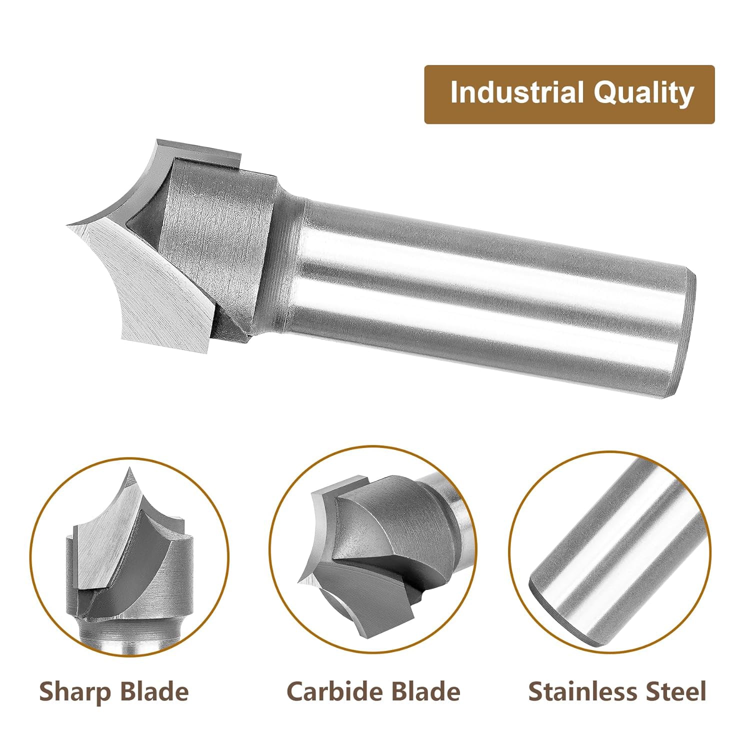 SpeTool Carbide Tipped 3/8 R 3/4 Dia 1/2 Shank Round Over Router Bit