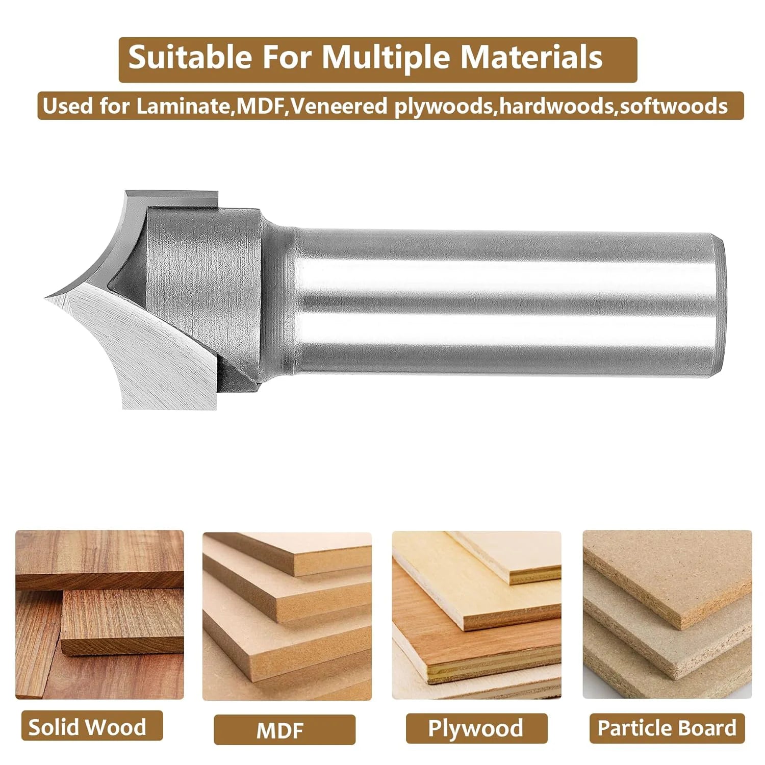 SpeTool Carbide Tipped 3/8 R 3/4 Dia 1/2 Shank Round Over Router Bit