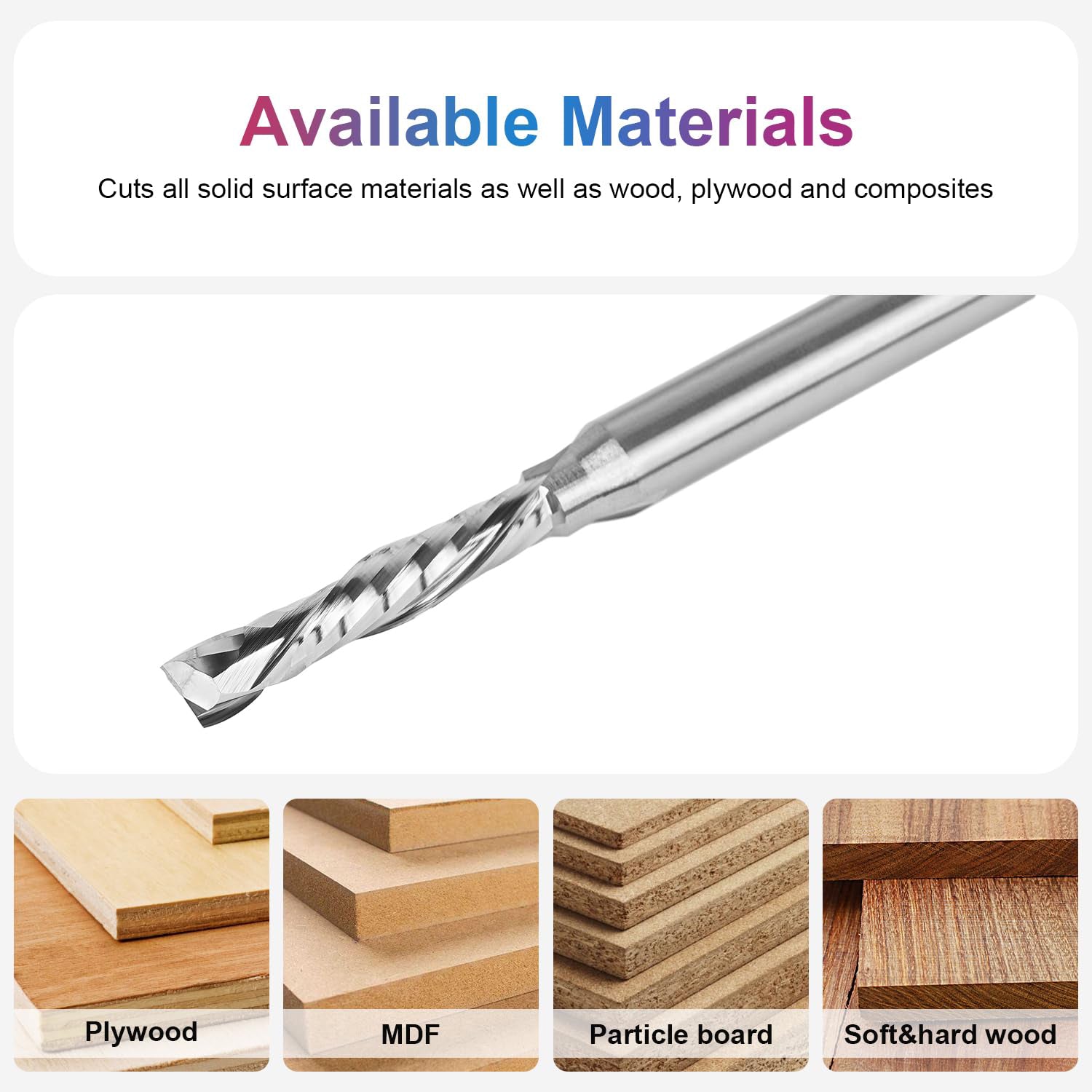 SpeTool Solid Carbide Compression Spiral 3/16 Dia 1/4 Shank Router bit