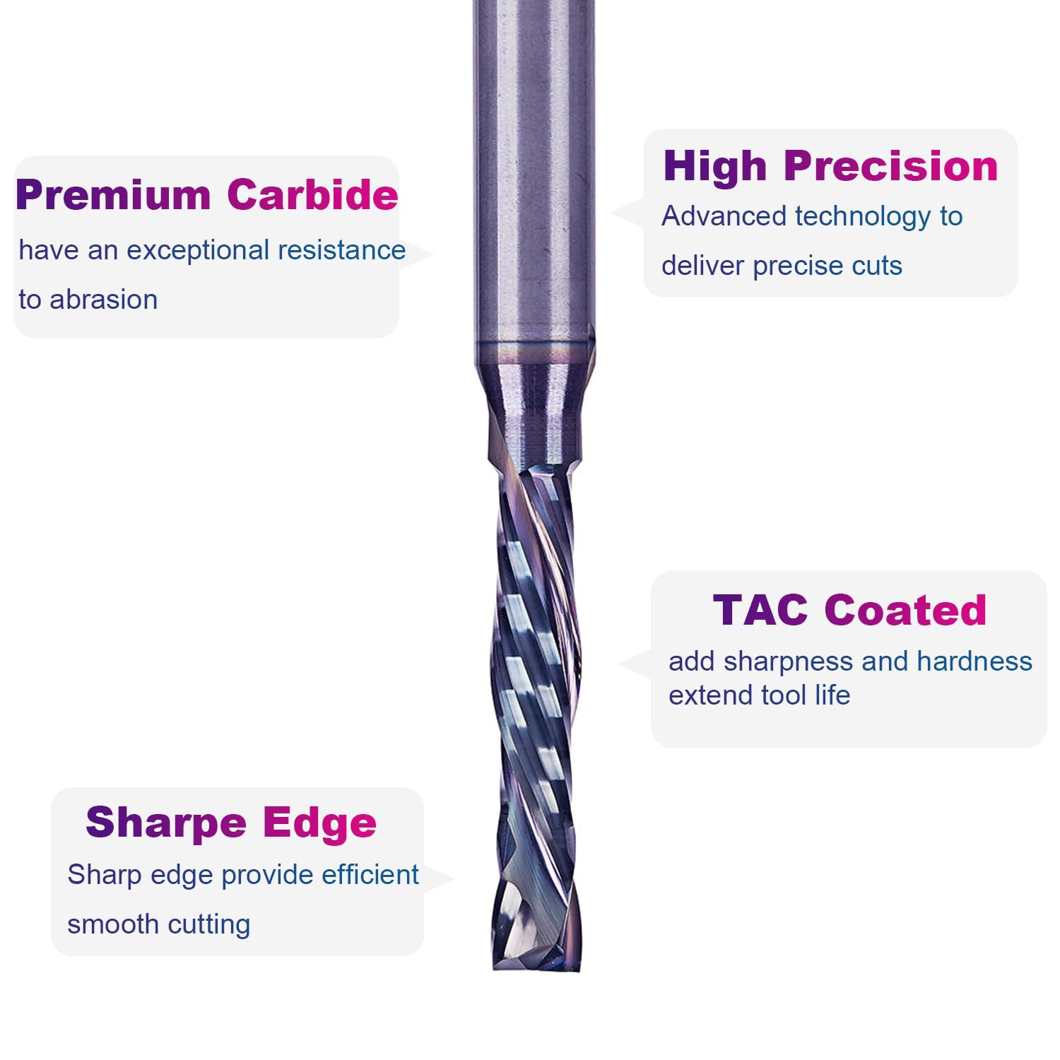 SpeTool Extra Tool Life Compression Spiral 3/16 Dia 1/4 Shank Router bit