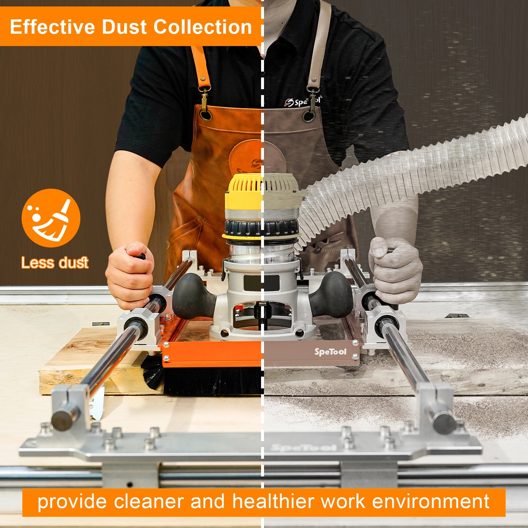 SpeTool_Router_Sled_Dust_Collection_System Application Image