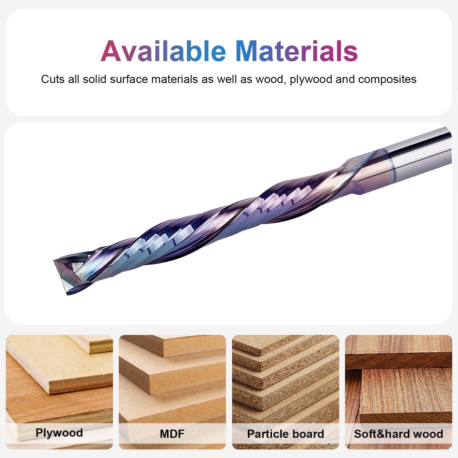 SpeTool SPE-X 1/8 Inch Carbide Compression Router Bits 2" Long CNC End Mill