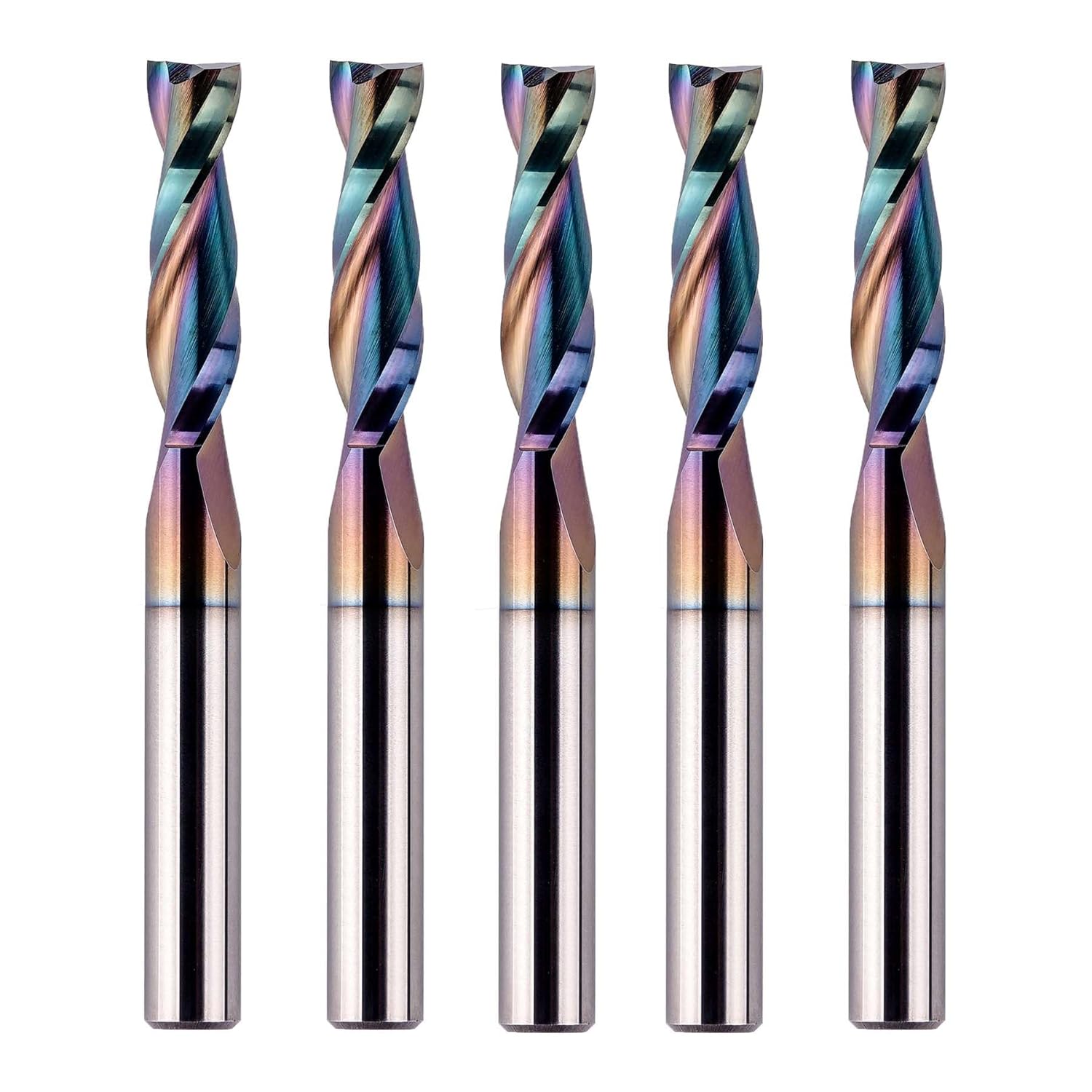 SpeTool SPE-X Coated 1/4" Dia Up Cut Router Bit CNC Carbide End Mill 5pcs