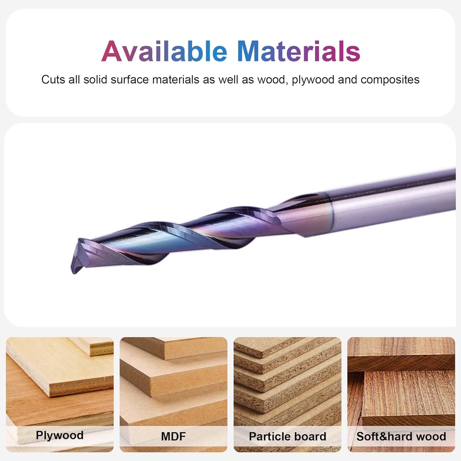 SpeTool Long Life Coated 1/8 Inch Dia Spiral Up Cut CNC Router Bit
