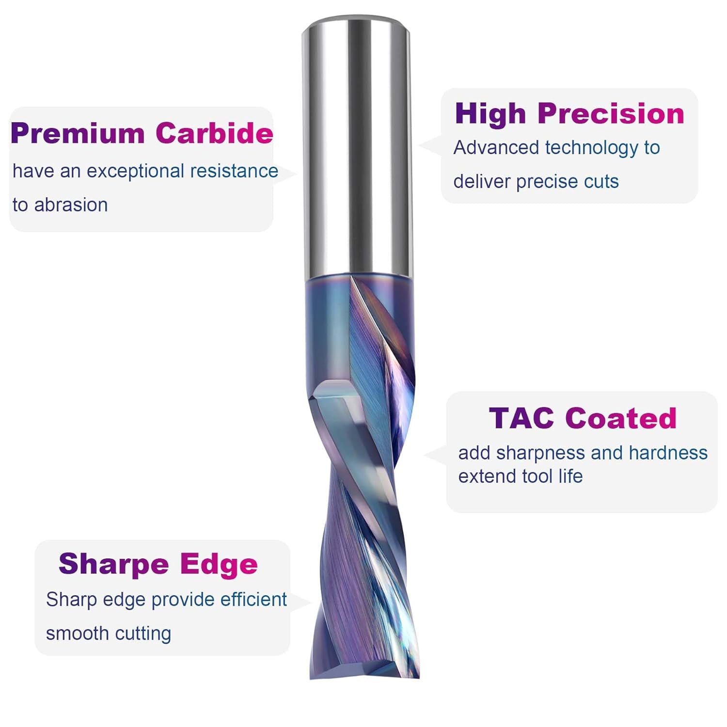 SpeTool SPE-X coated 1/2 Dia Down Cut Router Bit 3 Extra Long CNC End Mill