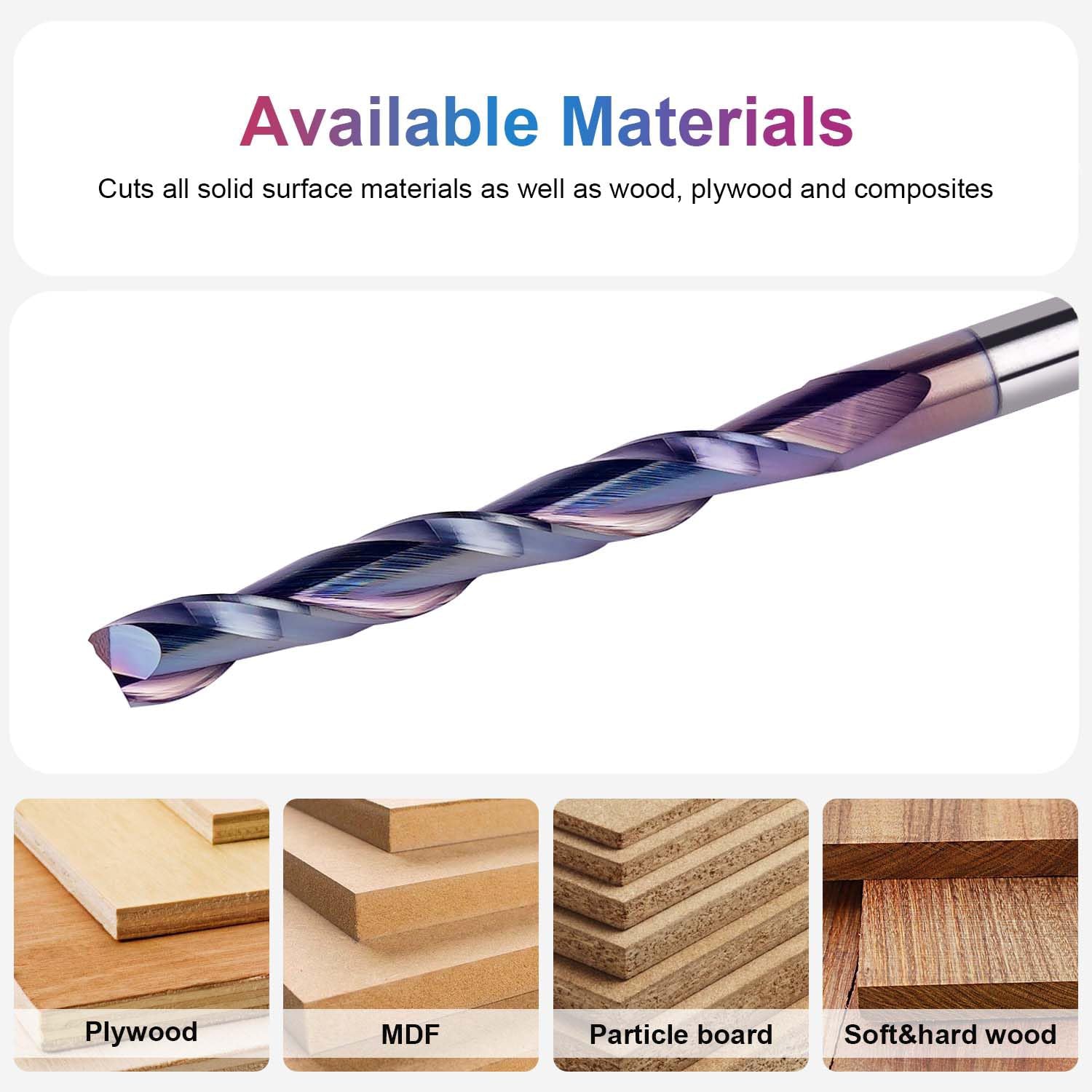 SpeTool SPE-X coated 1/4 Up cut Router Bit 1/4 Shank 4 Inch Extra Long