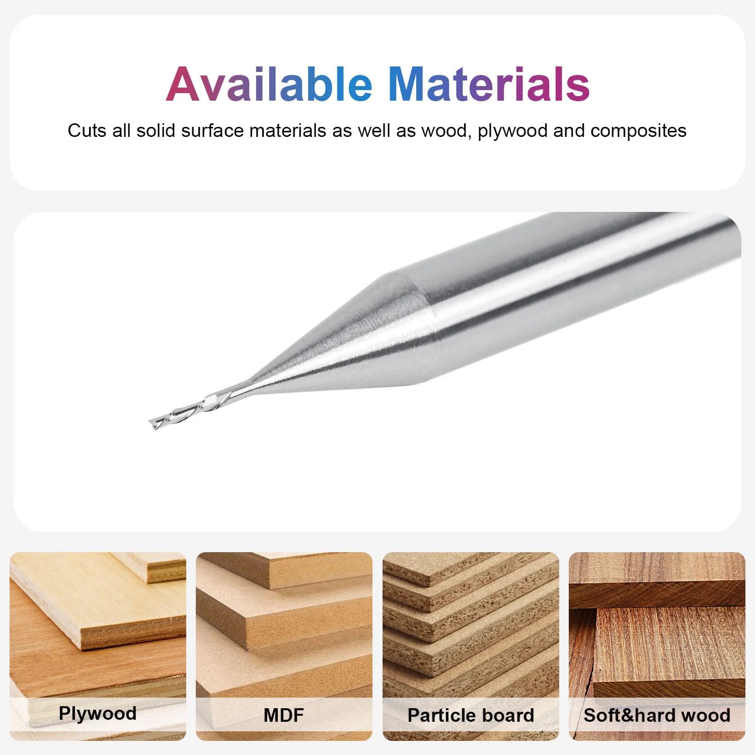 SpeTool Small 1/32 DIA Downcut End Mill 1/4 Shank Carbide Router Bit