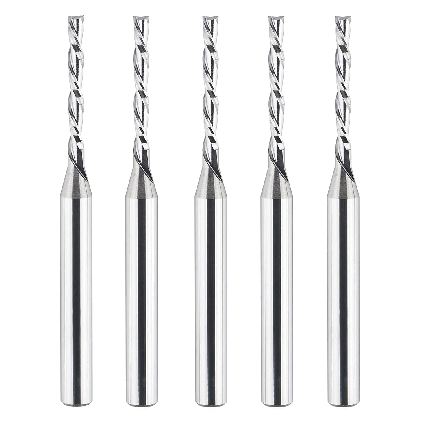 SpeTool Downcut Solid Carbide 1/8 CD 1/4 Shank 3 inch Long Router Bit