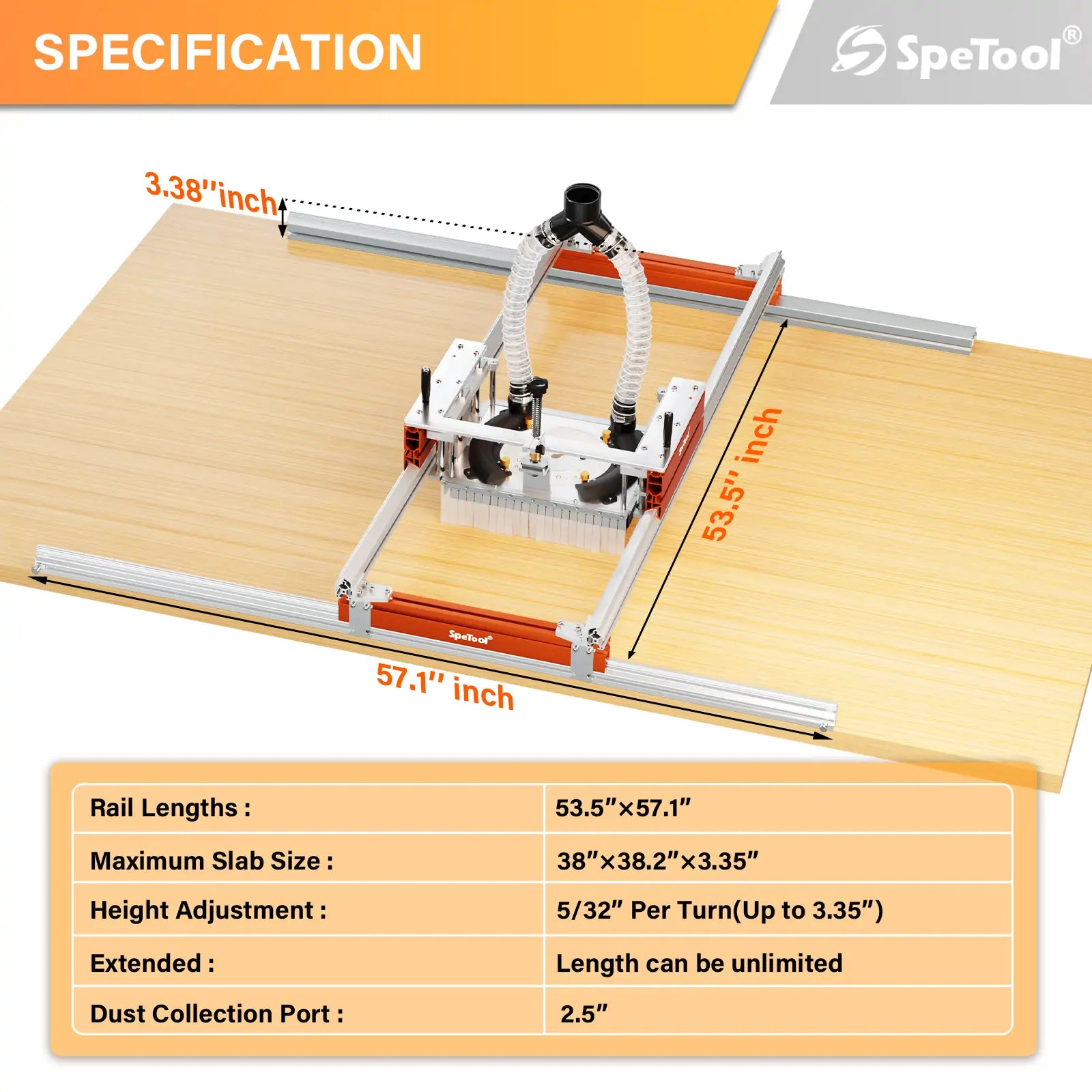 SpeTool Xpert router sled size