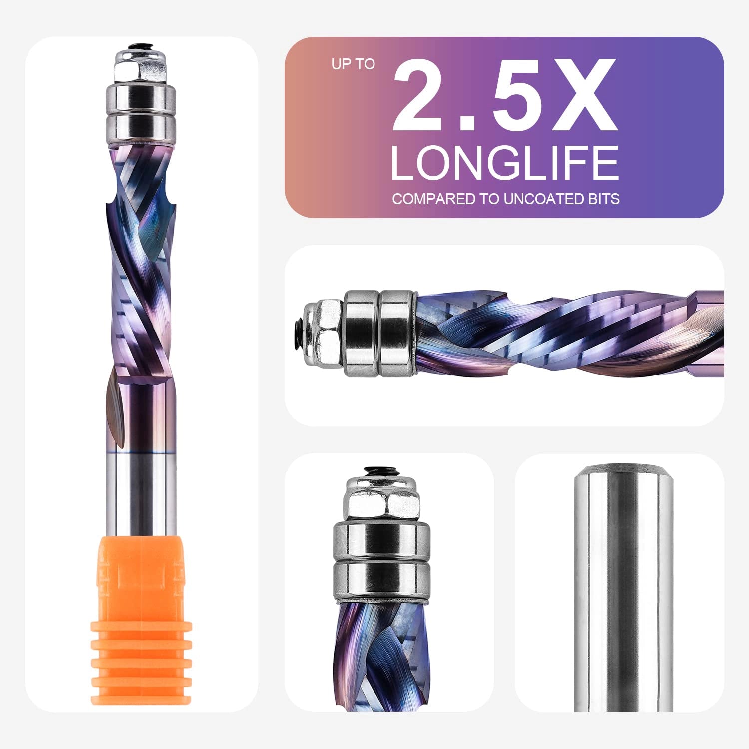 SpeTool ultra-tool life Coated 1-2 Dia 4 Inch Compression Flush Trim Bit