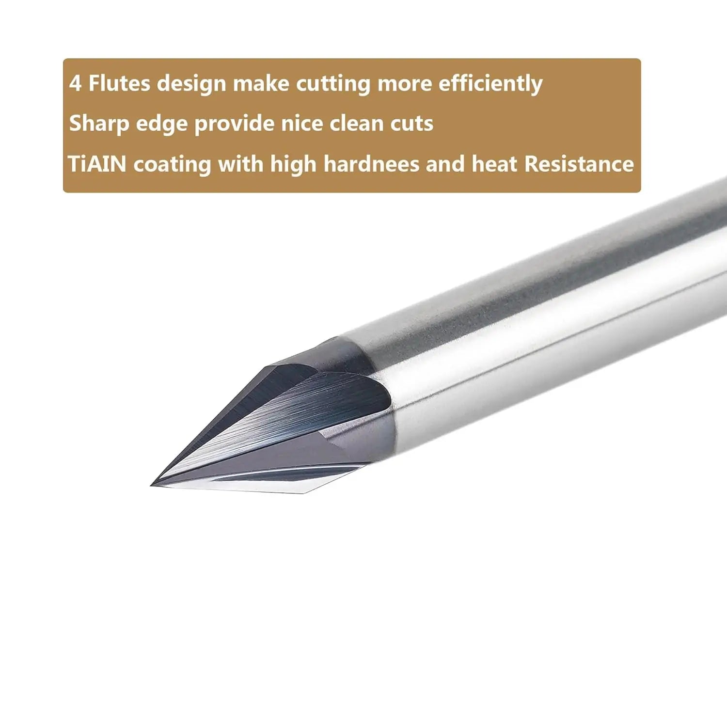 Spetool 45 Deg Carbide V-Groove Tiain Coated 1/4 Dia Chamfer End Mill