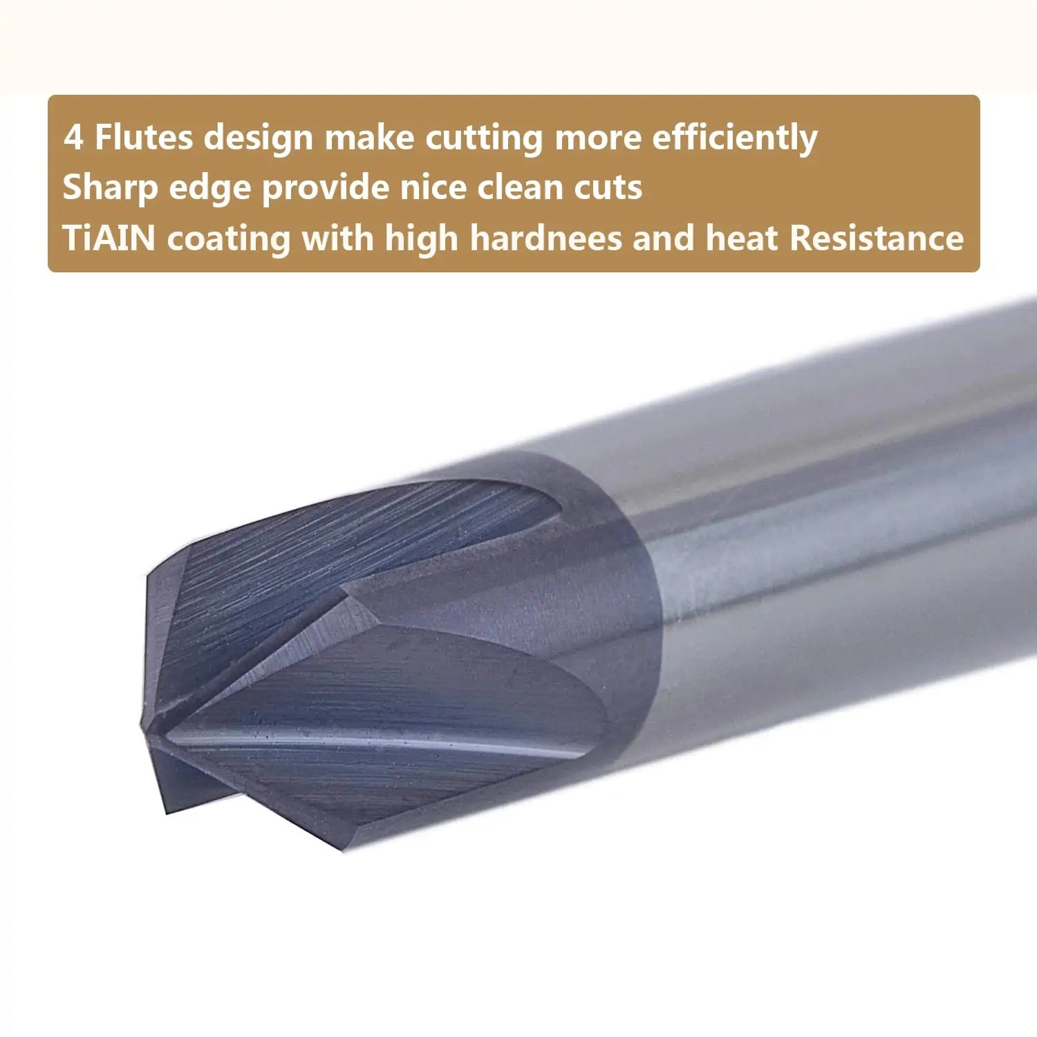 SpeTool W06007 Broca enrutadora con revestimiento de TiAlN de carburo sólido con ranura en V, 90 grados, 1/4" de diámetro x 1/4" de vástago x 2" de largo