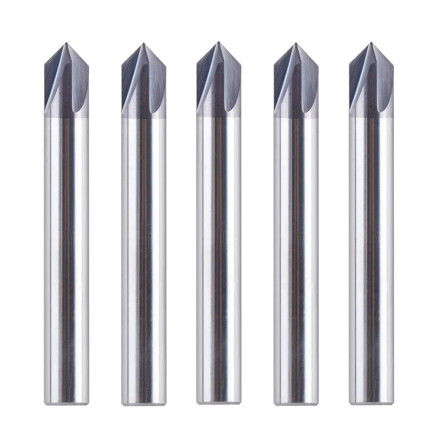 SpeTool CA W06007 Solid Carbide V Groove 90 Deg 1/4" Dia x 1/4" Shank x 2" Long 4 Flute TiAlN Coated Router Bit