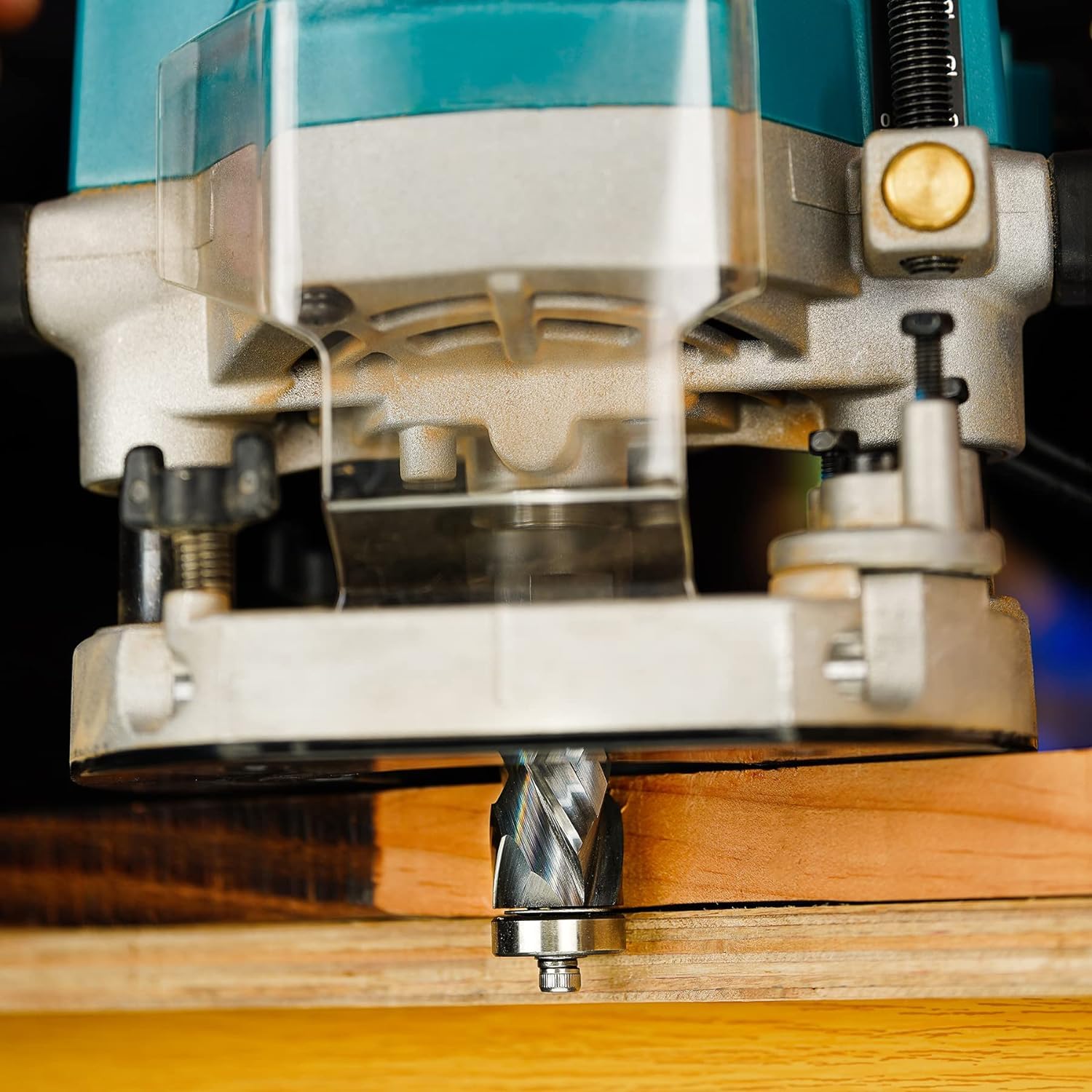 Spetool 3/4″ Spiral Compression Flush Trim Router Bit | 1/2″ Shank Dual Bearing Application Image