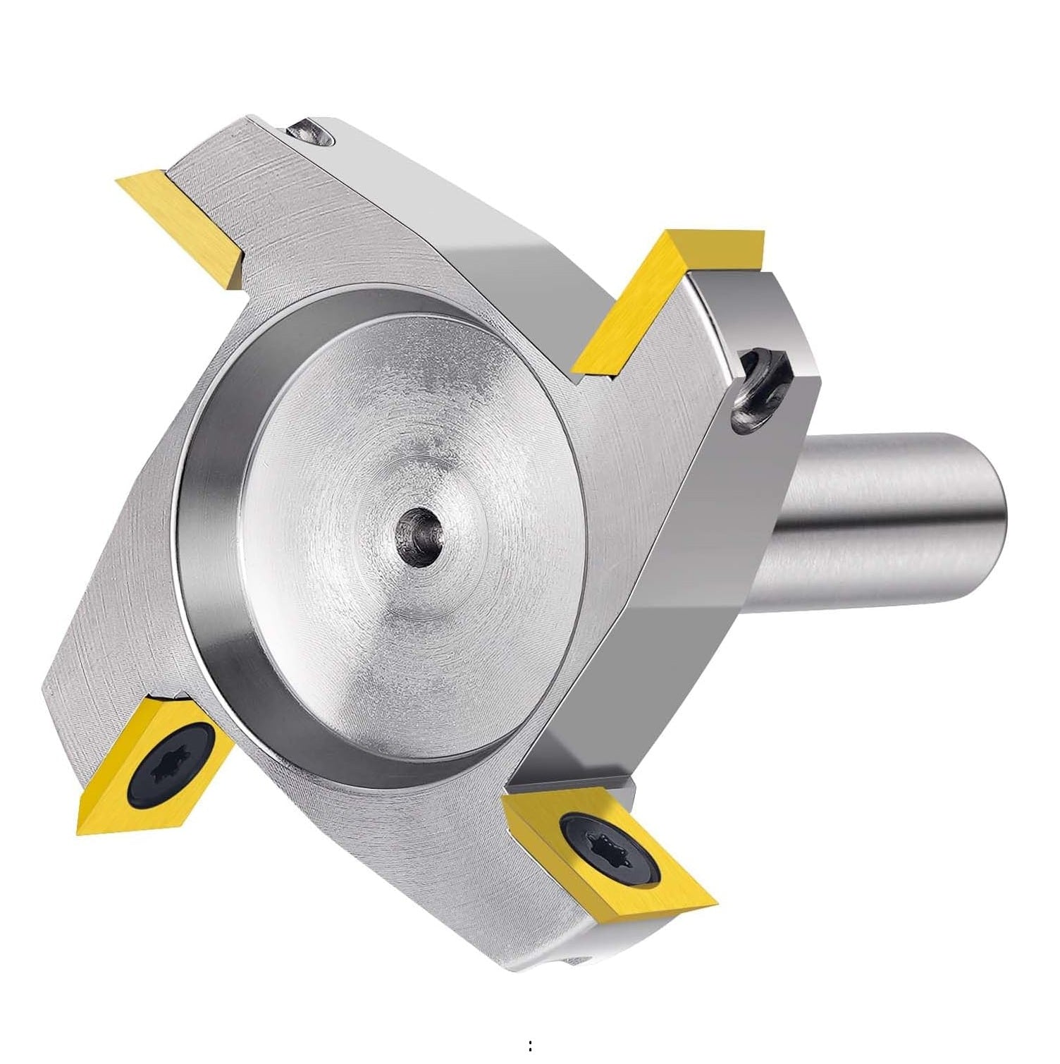 SpeTool W05003 Nickel Plating CNC Spoilboard ATS Coated Insert Carbide 4 Wing, Surfacing, Planing, Flycutting & Slab Leveler 2-1/2" Diameter x 1/2" Shank Router Bit