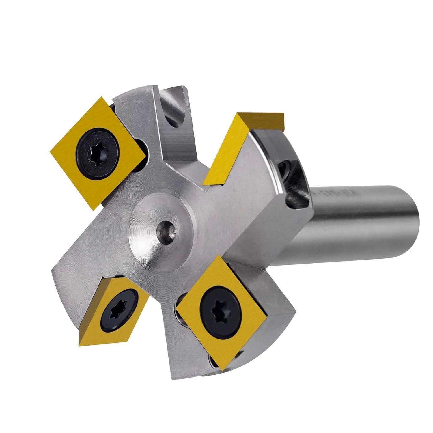 SpeTool EU W05008 Nickel-Plated ATS COATED CARBIDE INSERT 2+2 FLUTES SPOILBOARD 45MM DIA x 12MM SHANK ROUTER BIT