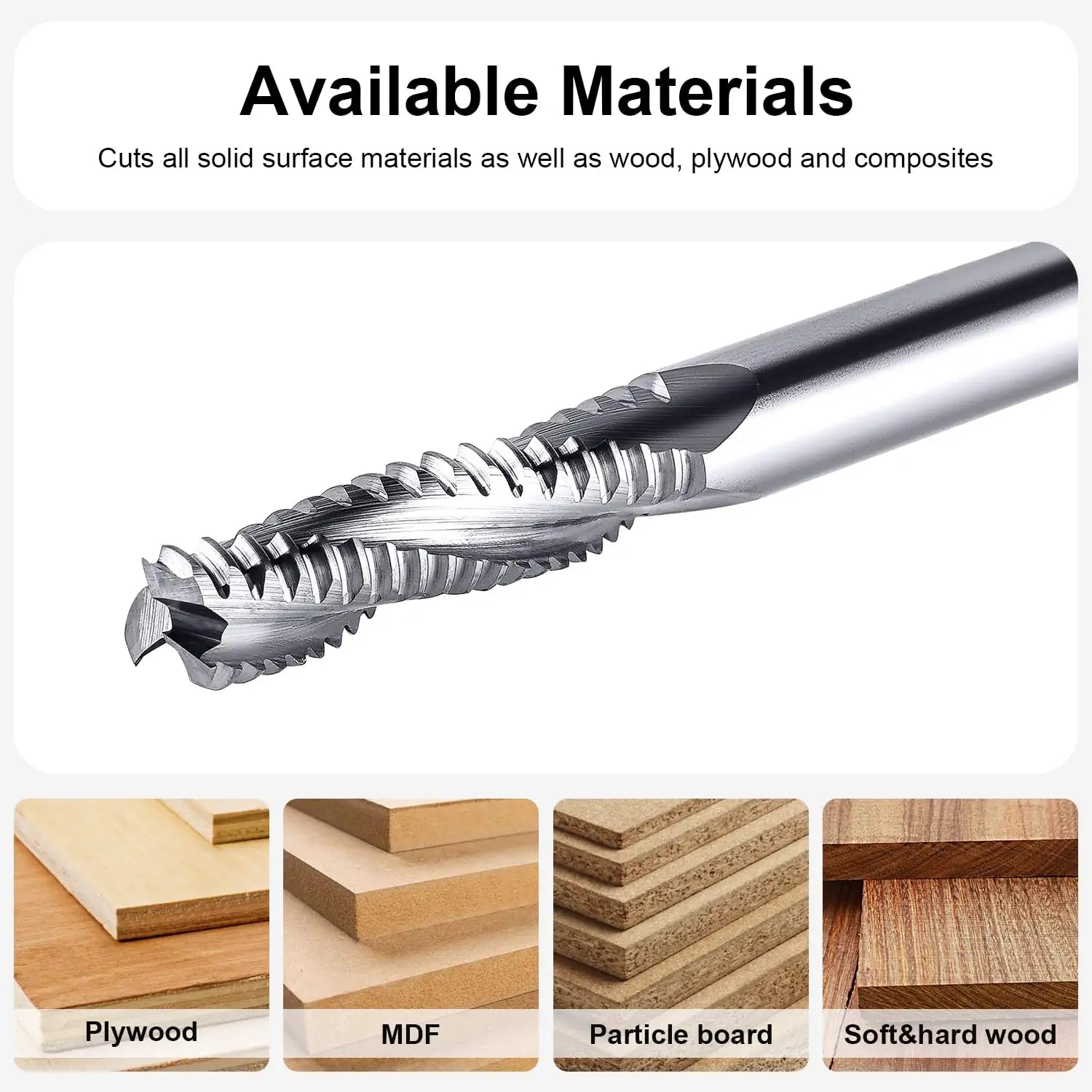 SpeTool EU W04902 UP CUT 3 FL 8MM DIA x 32MM CL x 8MM SHANK x 75MM OVL ROUGHING CUTTER