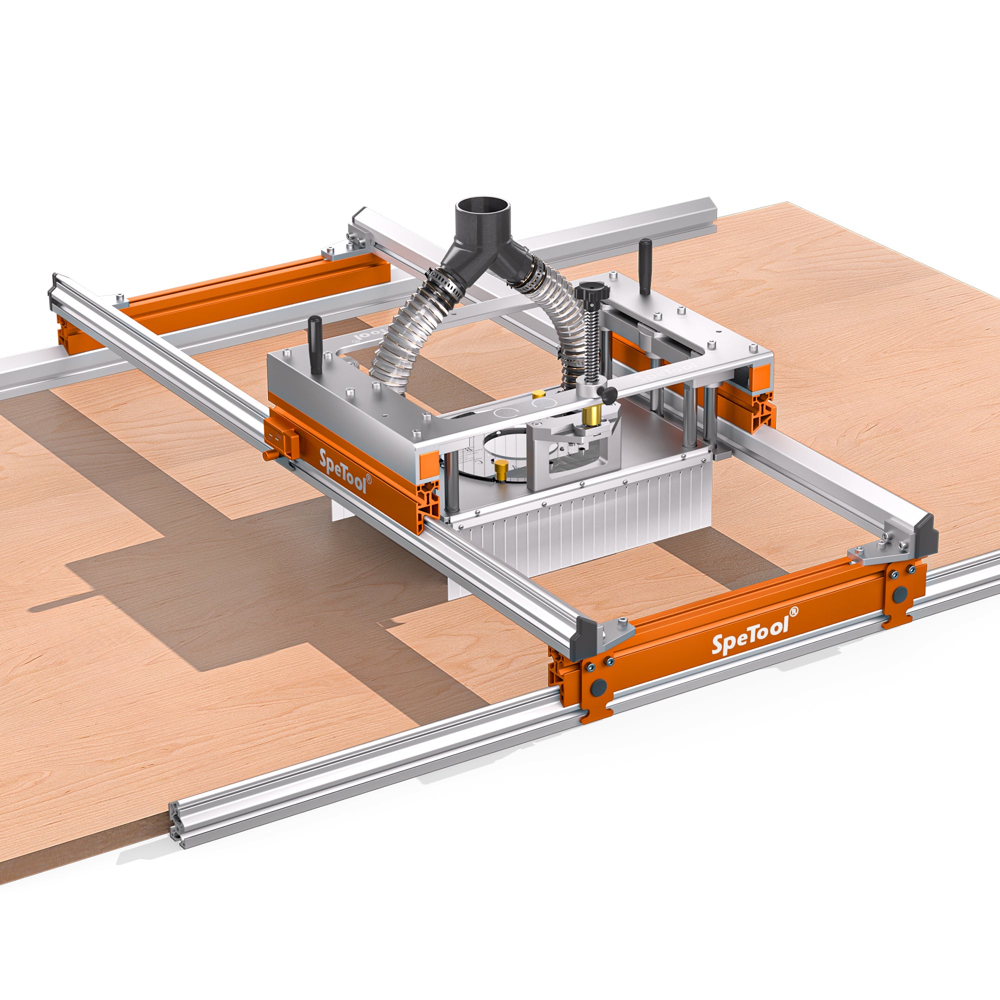 Xpert Router Sled for Flattening Slabs with Continuous Height Adjustment and Dust Collection 3-Axis Slab Flattening Mill