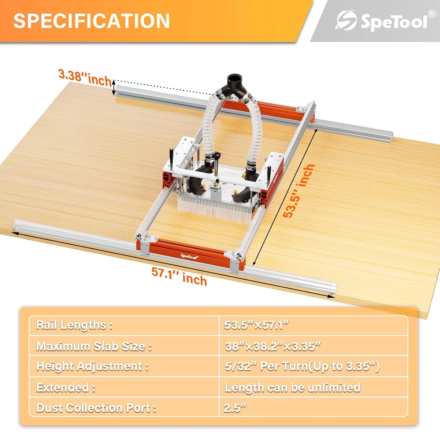 spetool xpert pro router sled Dimensions