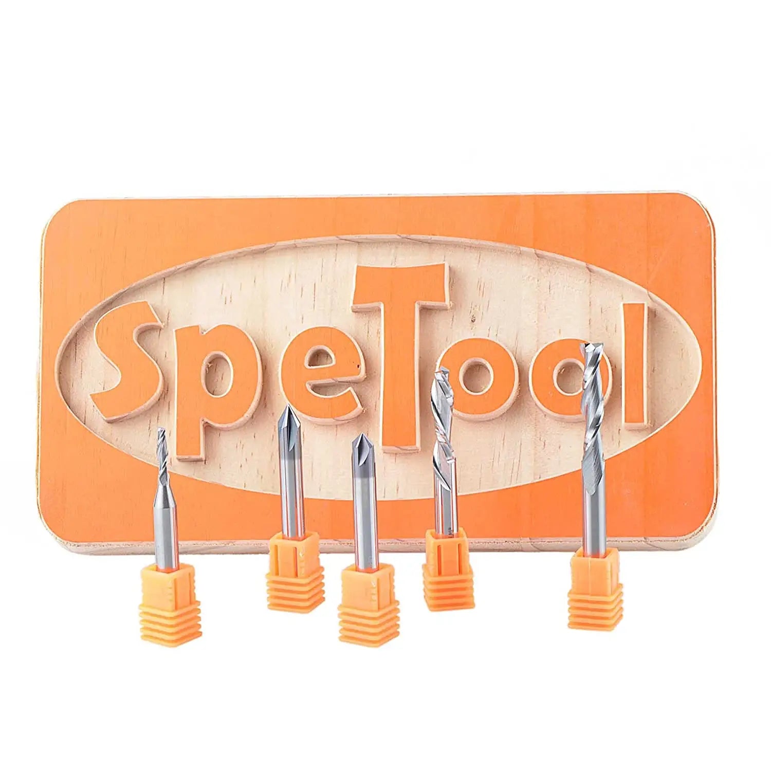 SpeTool WD-3 5 Pcs Starter Pack CNC Router Bits Set 1/4" Shank
