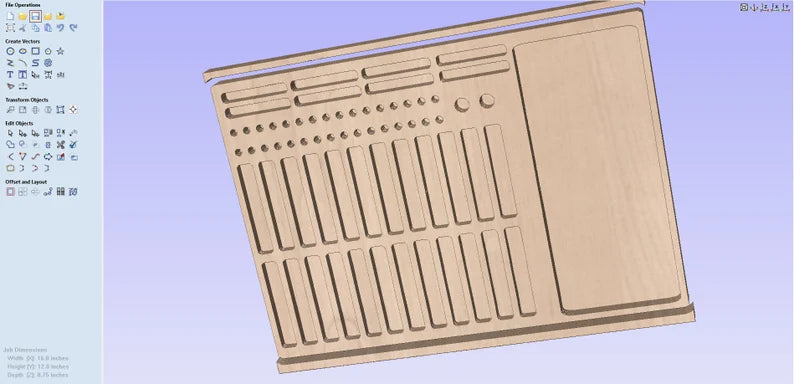 Router Bits Tray & Storage CNC Plan File For Vectric