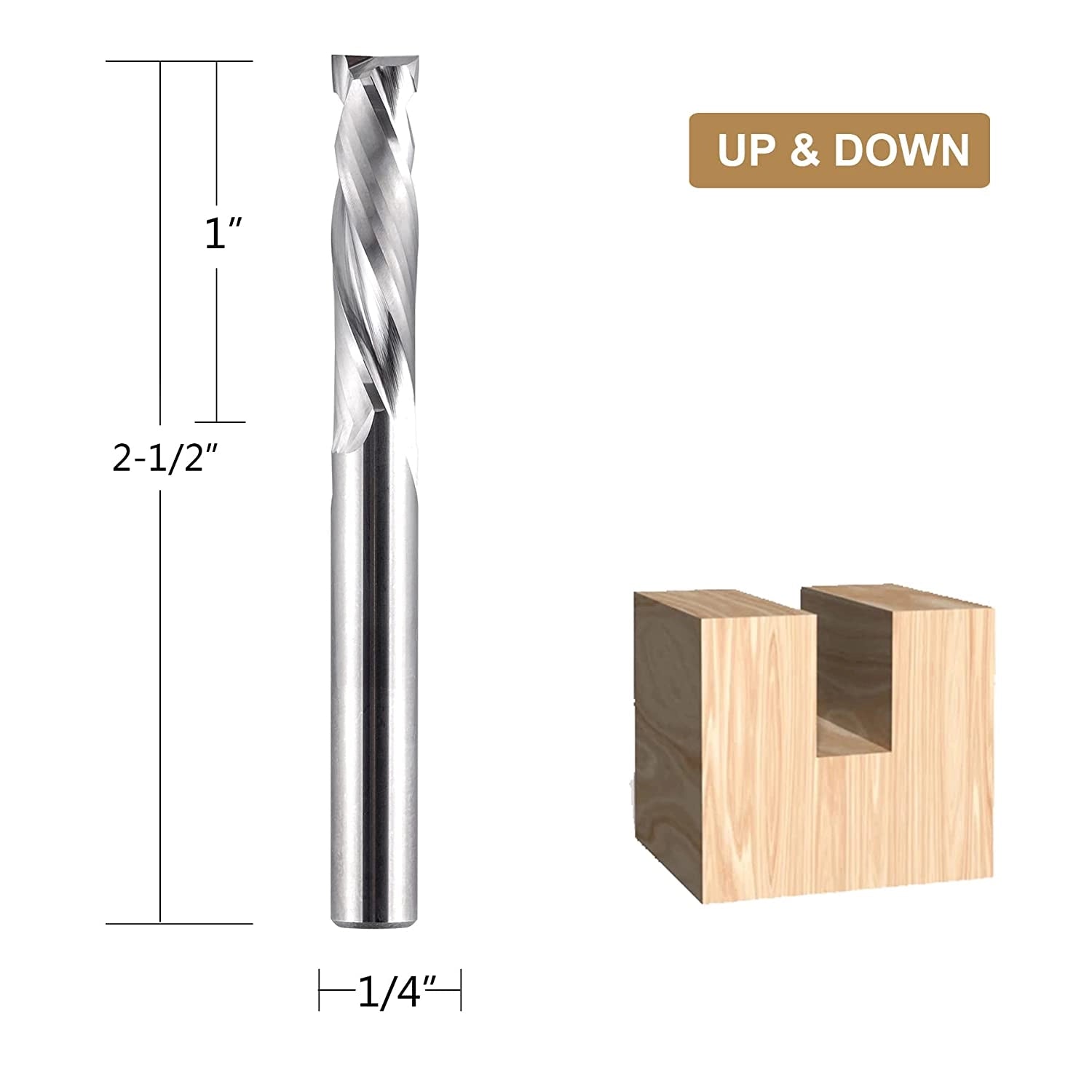 SpeTool 0.1" upcut 0.125" Dia Custom Compression bit Up&Down Router Bit