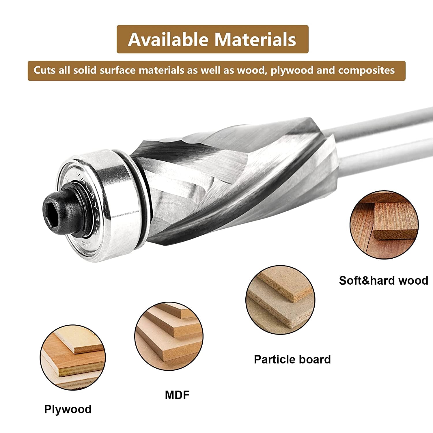 SpeTool 1 2 Dia 1 4 Shank Compression Flush Trim Template Router Bit