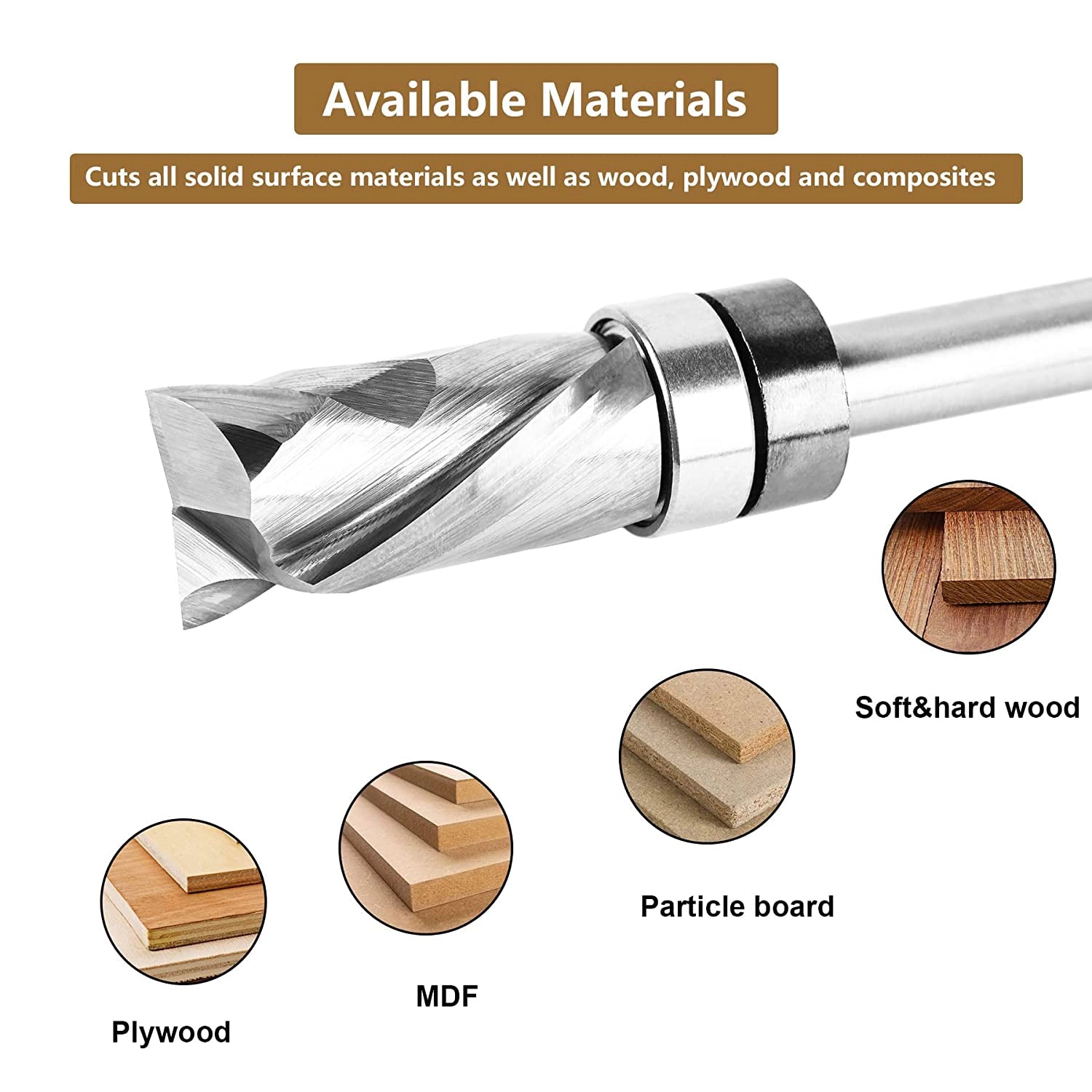 SpeTool 1 2 Dia 1 4 SHK Compression Flush Trim Top Bearing Router Bit